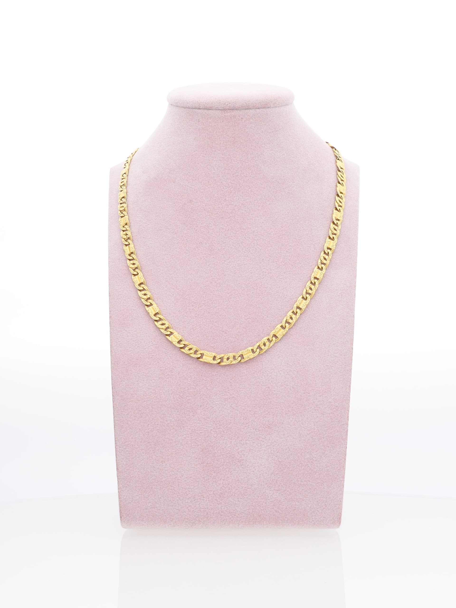 Collana oro giallo 18kt - maglia alternata martellata