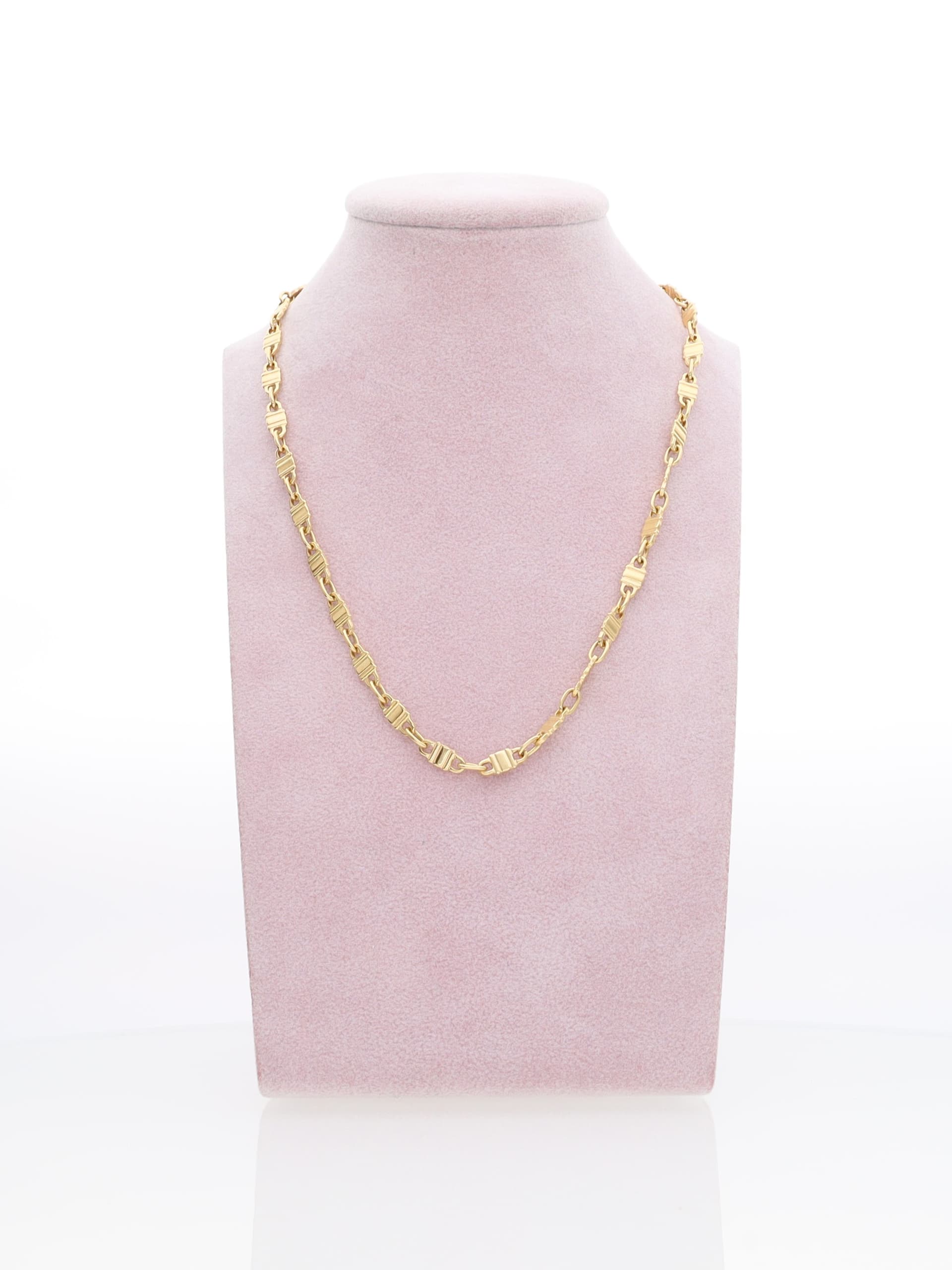 Collana oro giallo 18kt - maglia fantasia a barrette