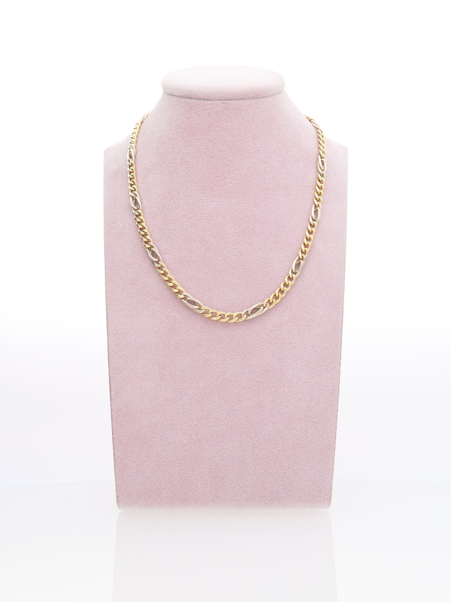 Collana oro giallo 18kt - maglie alternate groumette e occhio di pernice