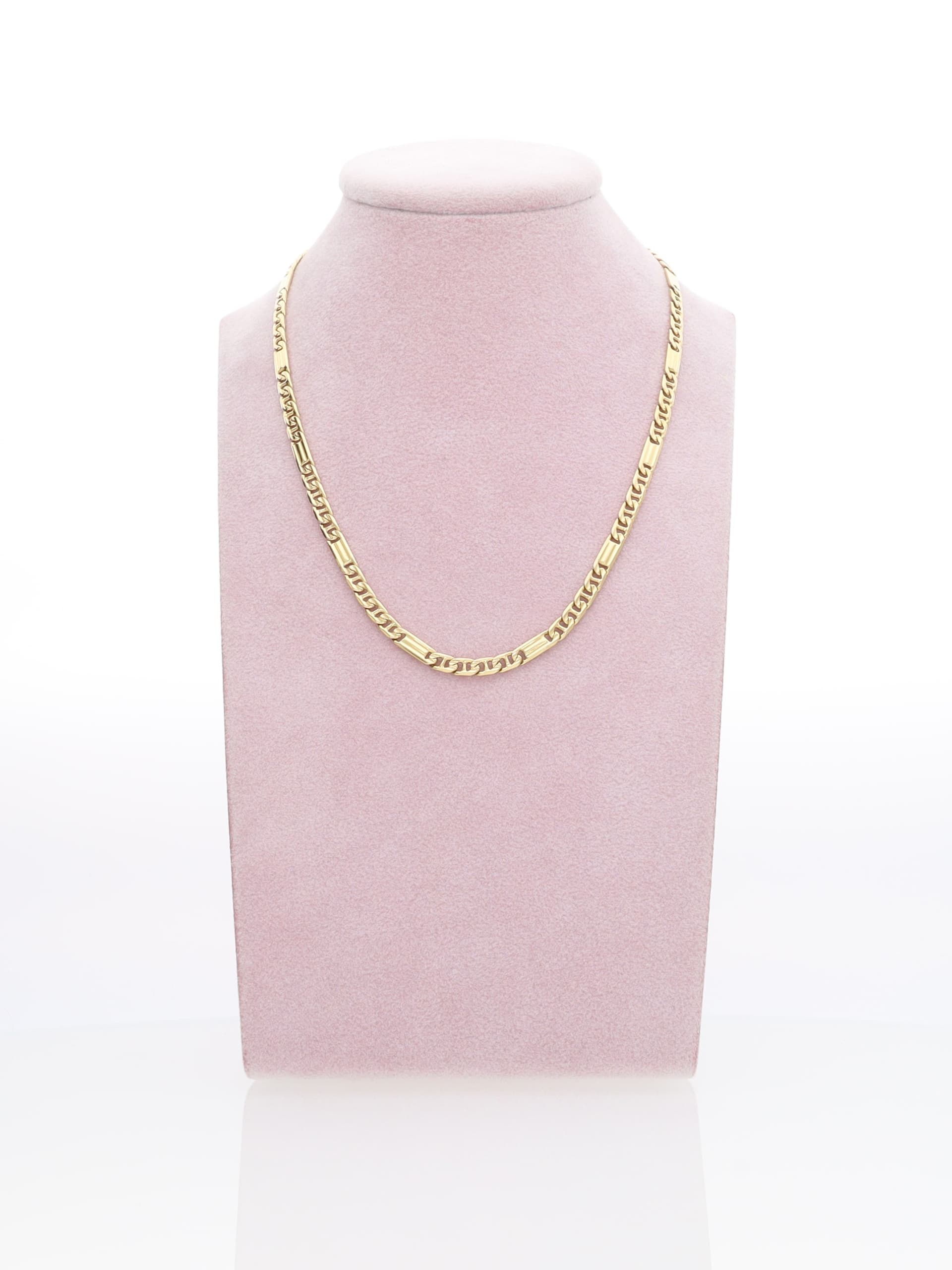 Collana oro giallo 18kt - maglie piatte alternate