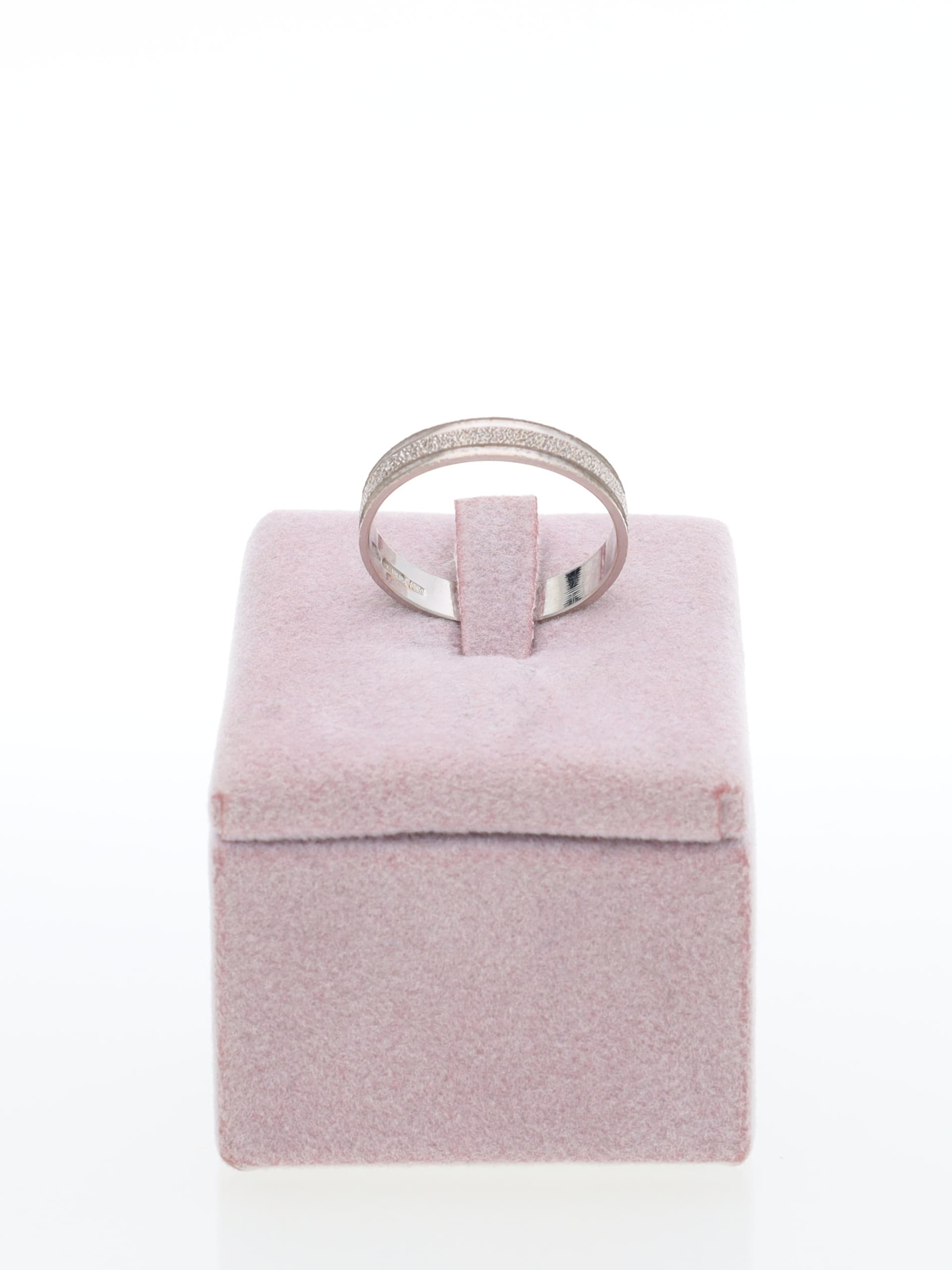 Anello fedina in oro bianco 18kt - finitura diamantata
