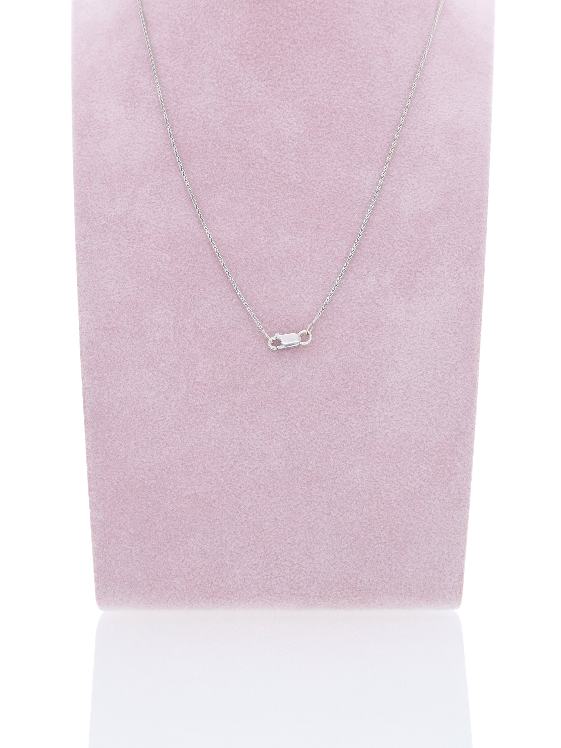 Collana oro bianco 18kt con ciondolo a croce diamantata