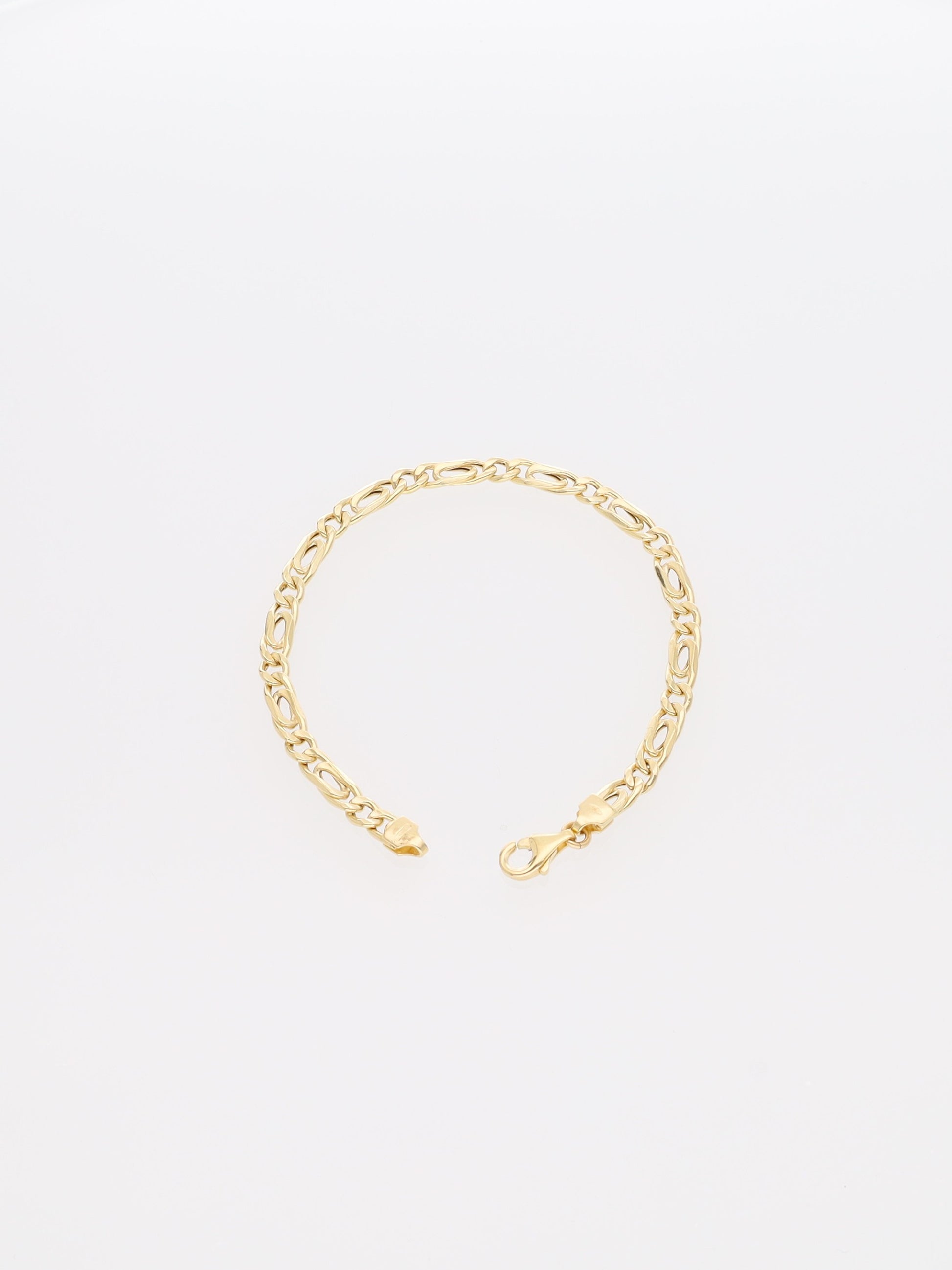 Bracciale in Oro Giallo 18 kt - Maglia occhio di pernice alternata