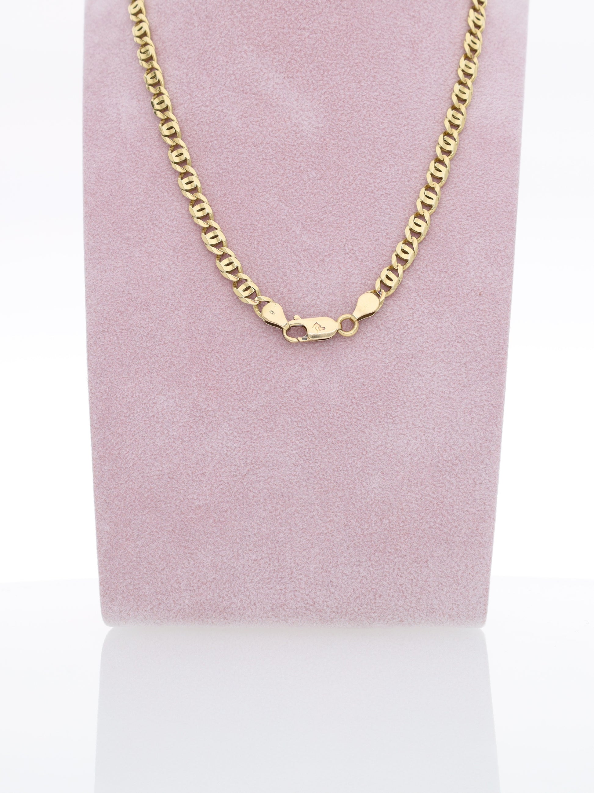 Collana in Oro Giallo 18 kt - maglie occhio di tigre squadrata