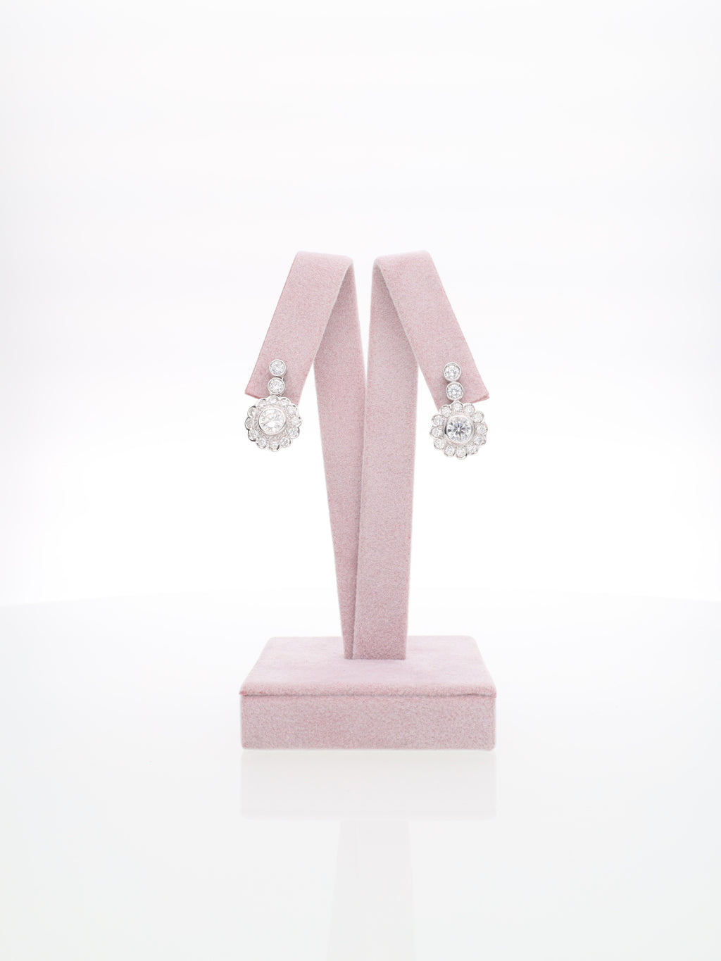 Orecchini vintage in oro bianco 18kt con Diamanti