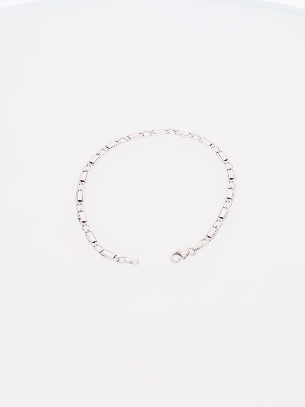 Bracciale in Oro Bianco 18 kt - Maglia alternata piatta