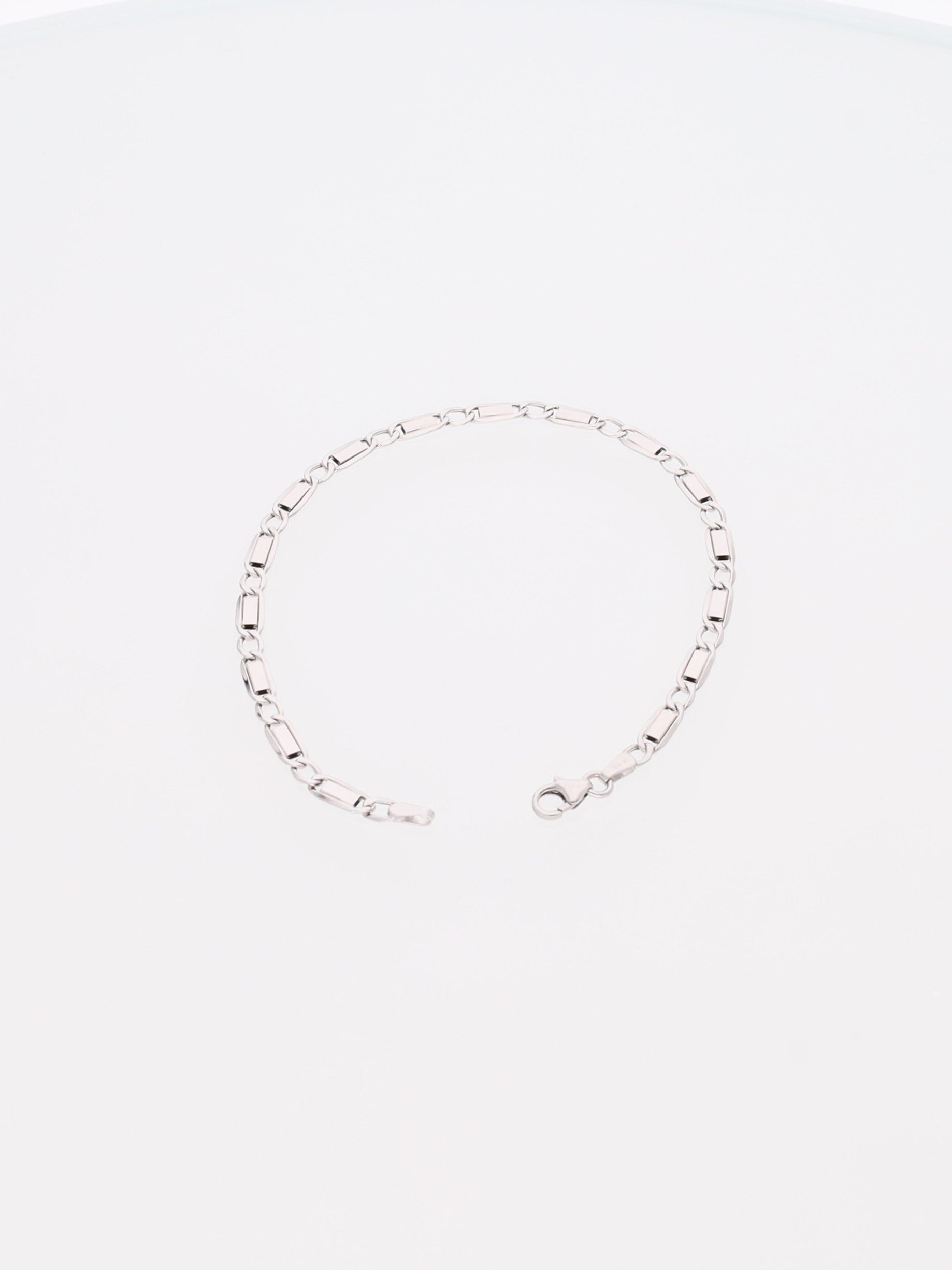 Bracciale in Oro Bianco 18 kt - Maglia alternata piatta