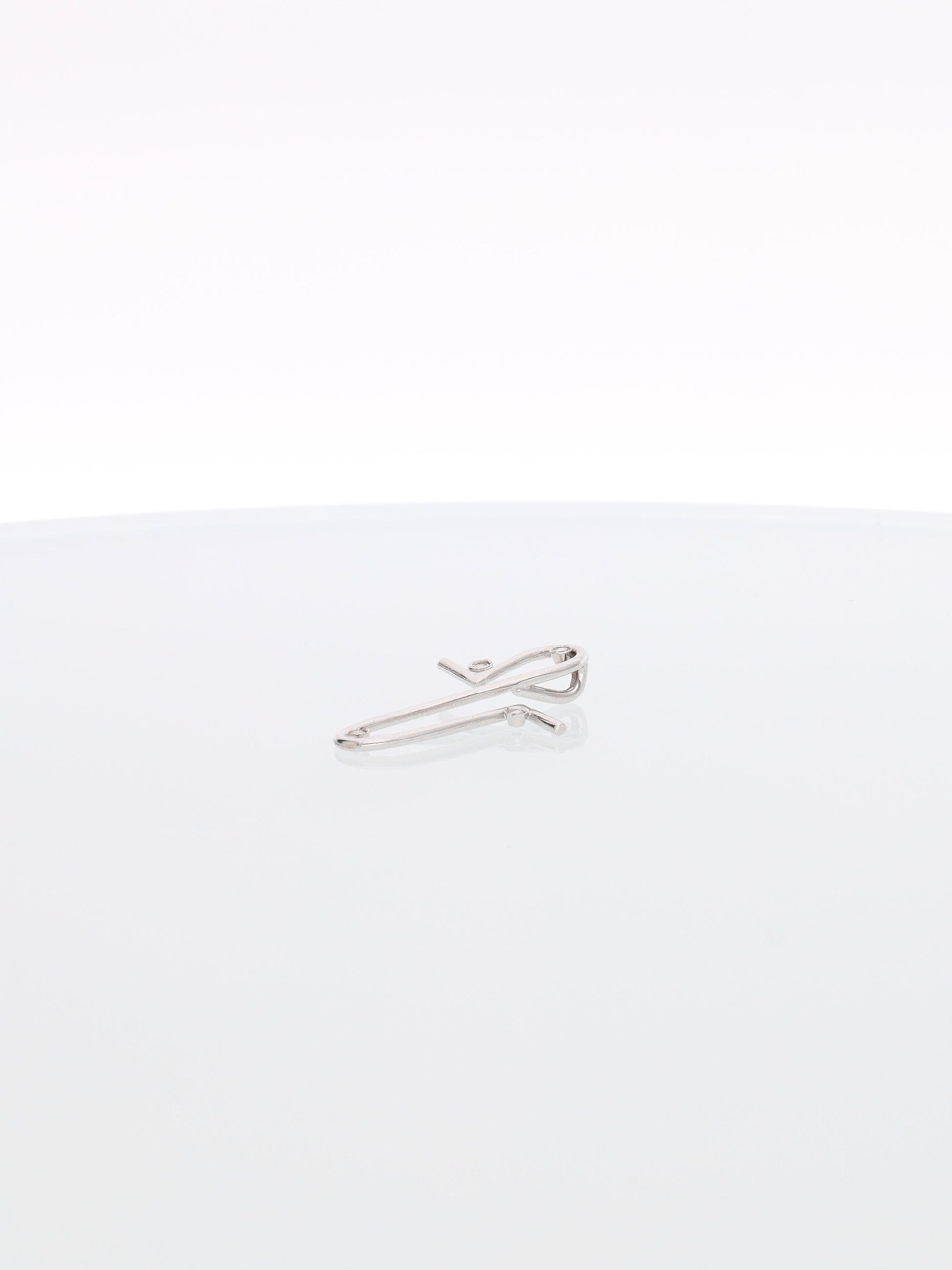 Ciondolo forma tipo infinito in oro bianco 18kt con diamanti