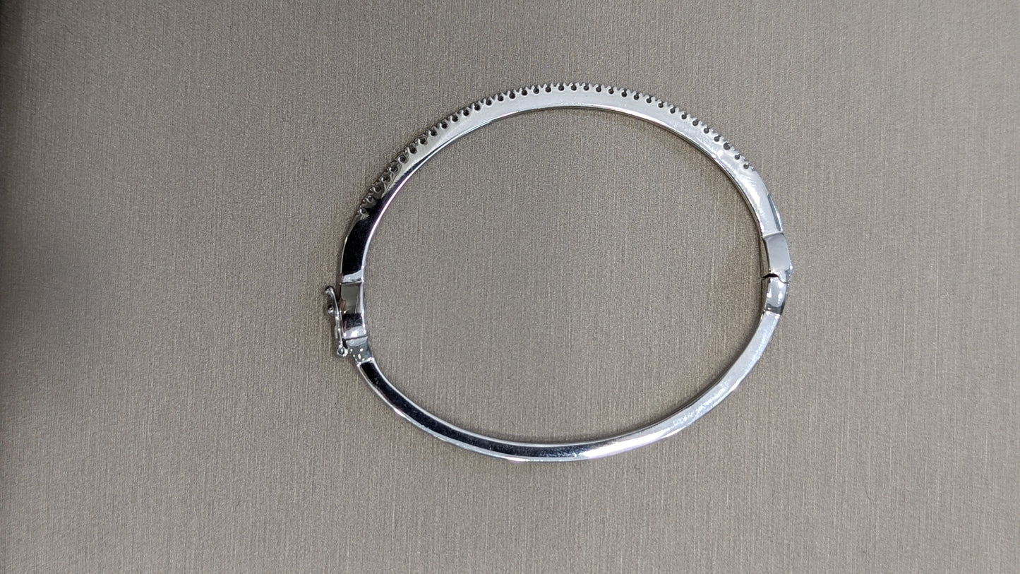 Bracciale rigido oro bianco con diamanti