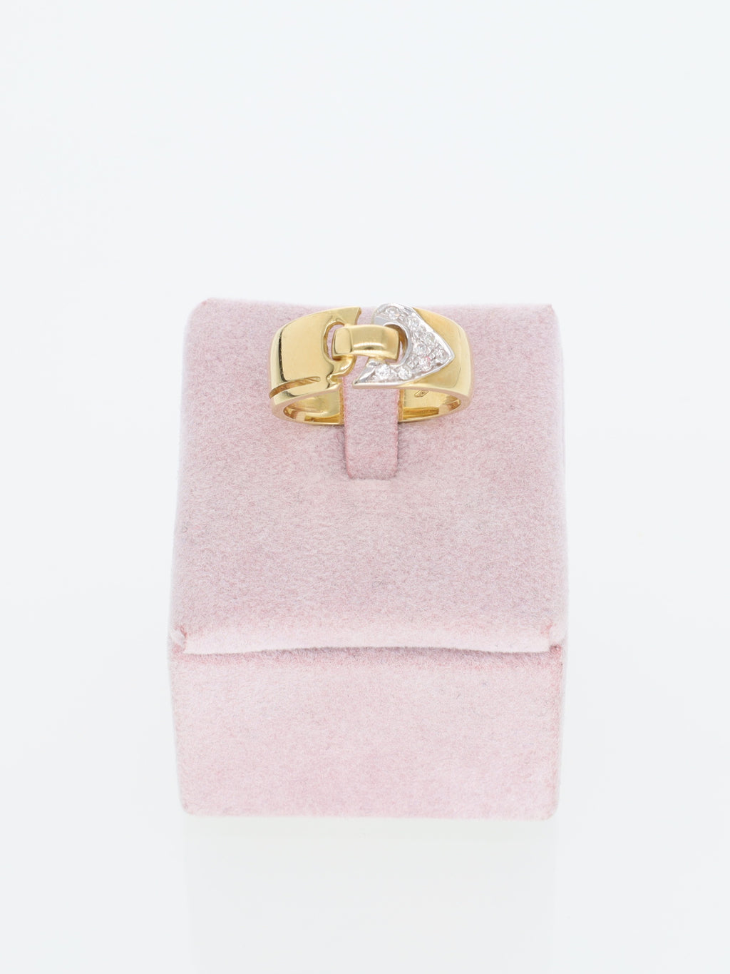 Anello Vintage in Oro Giallo 18 kt con Diamanti - design cintura