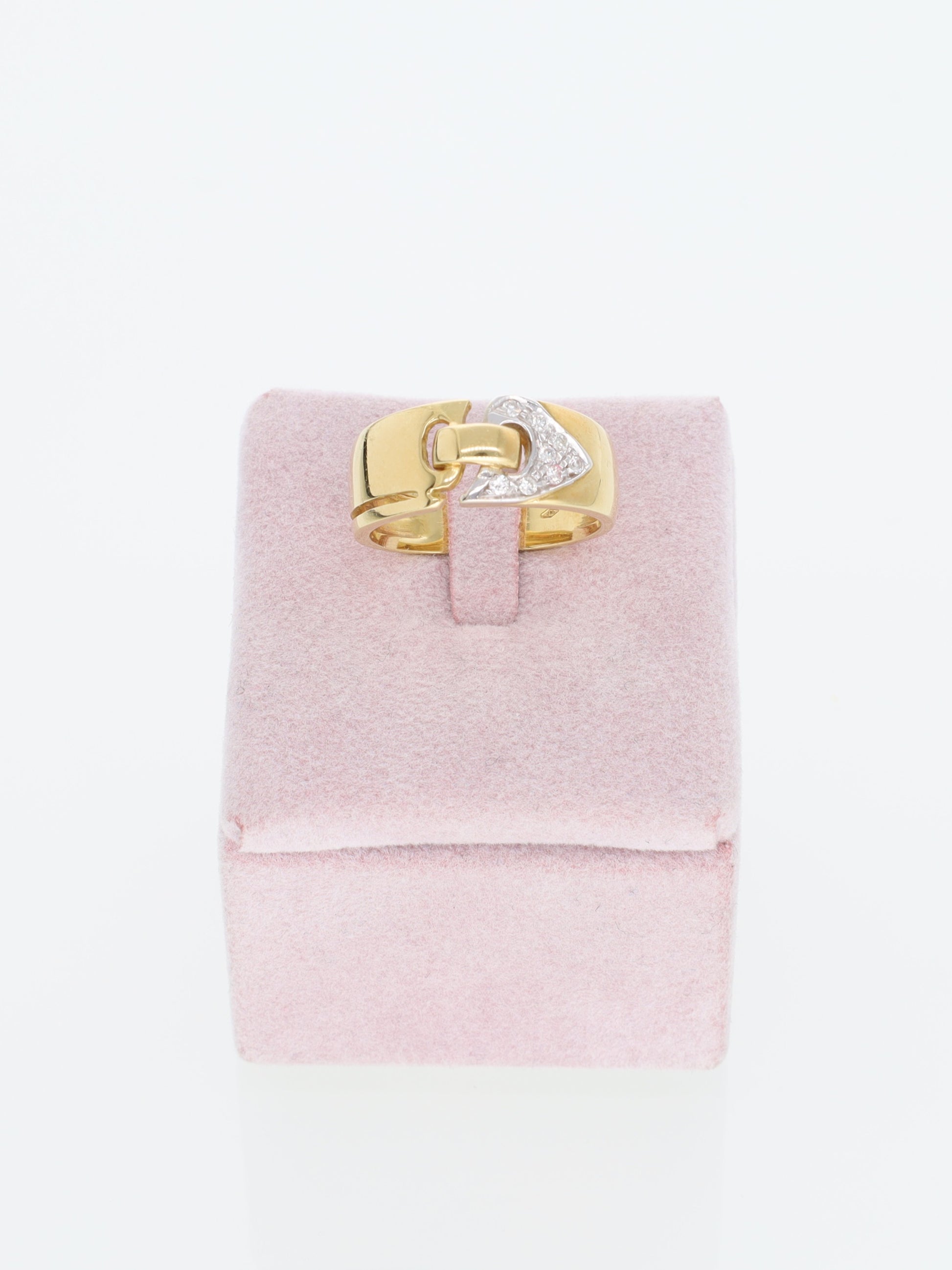 Anello Vintage in Oro Giallo 18 kt con Diamanti - design cintura