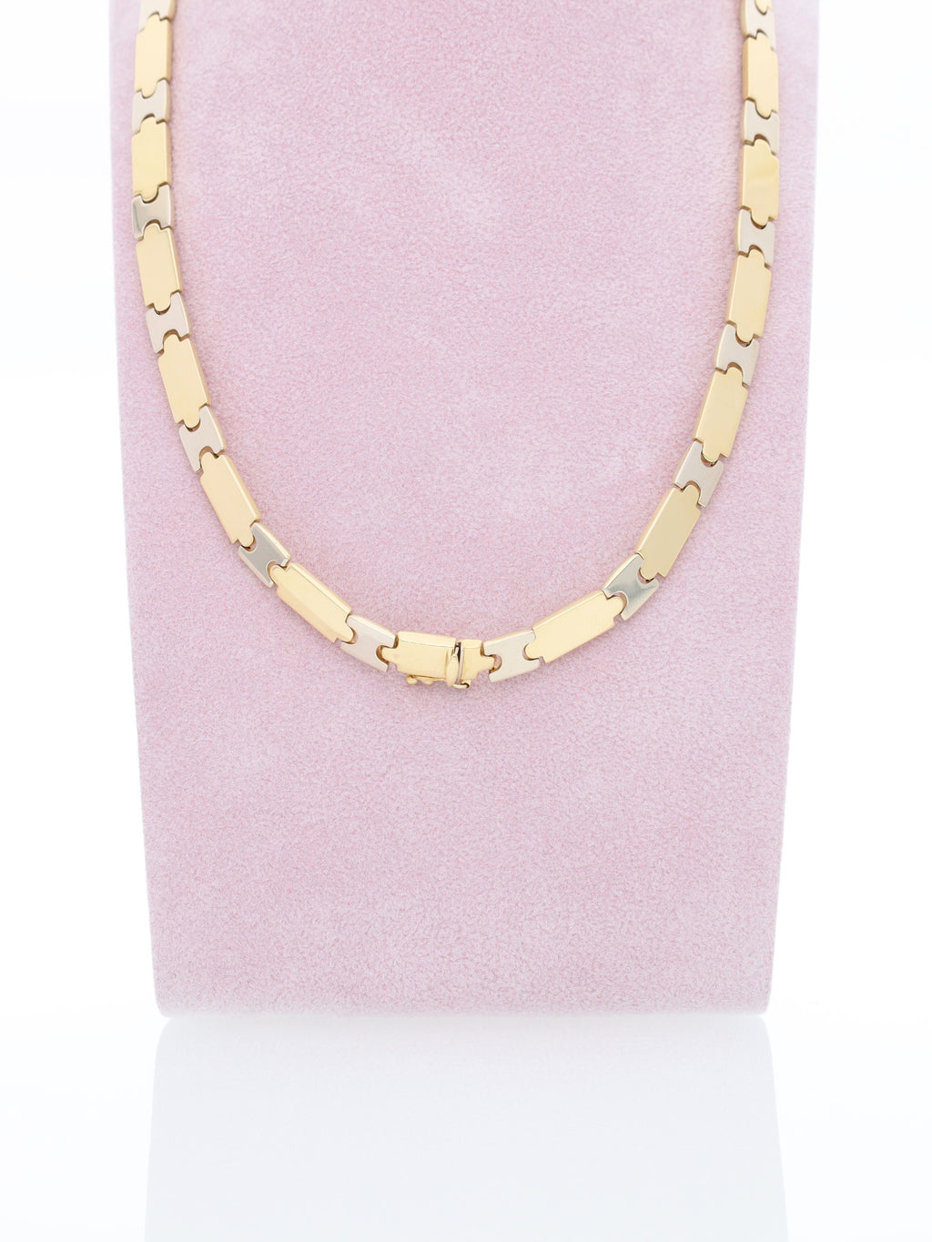 Collana Girocollo in Oro Giallo 18 kt - Maglia piastre piatte