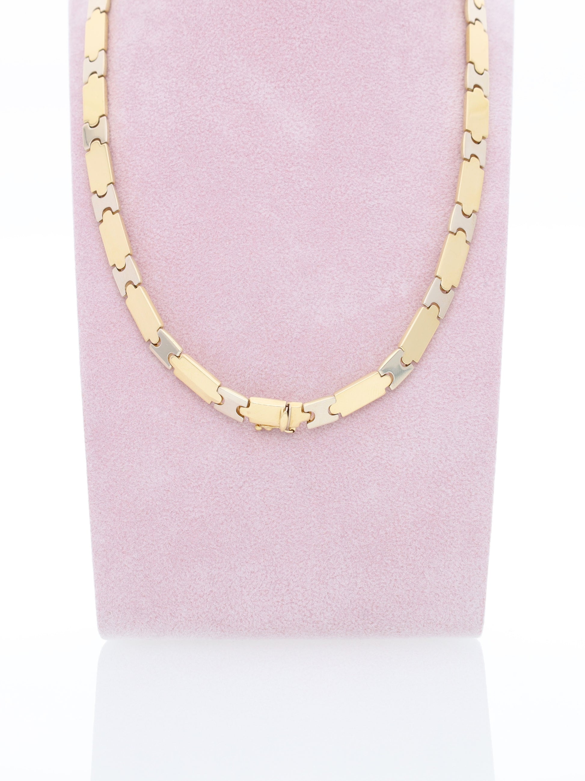 Collana Girocollo in Oro Giallo 18 kt - Maglia piastre piatte