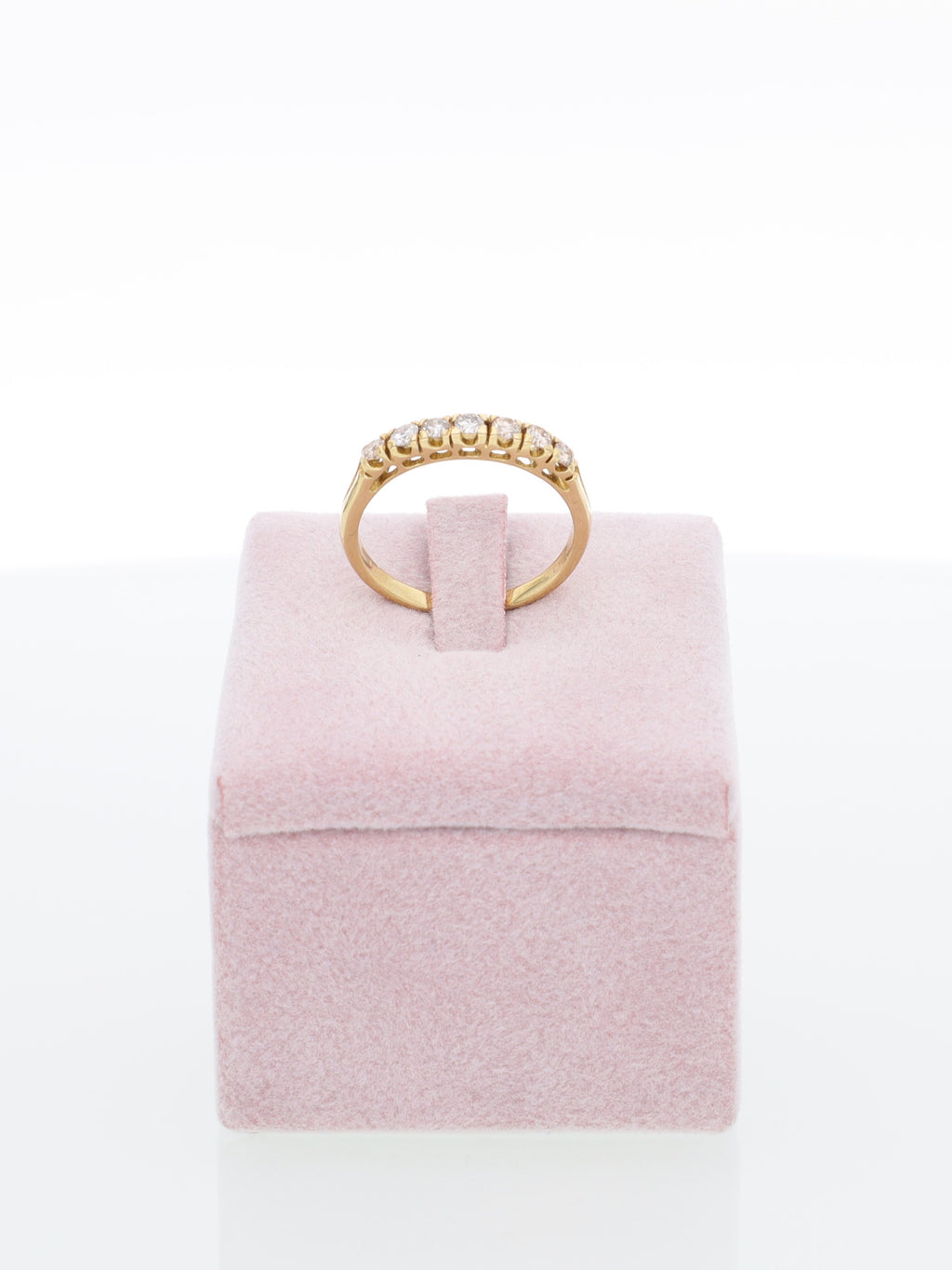 Anello Veretta in Oro Giallo 18 kt con 7 Diamanti a Riviera