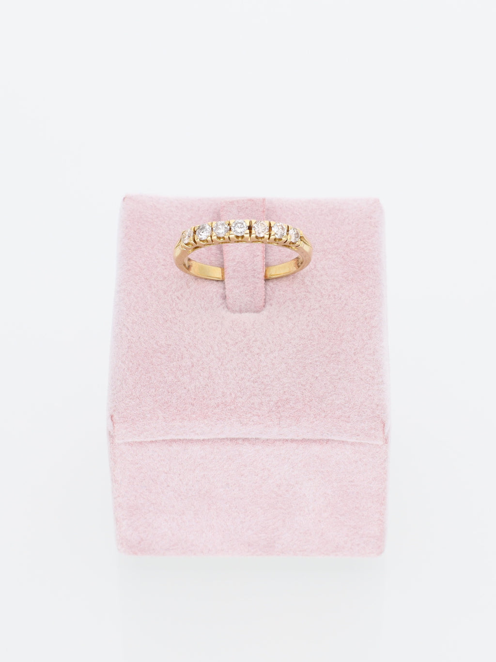 Anello Veretta in Oro Giallo 18 kt con 7 Diamanti a Riviera