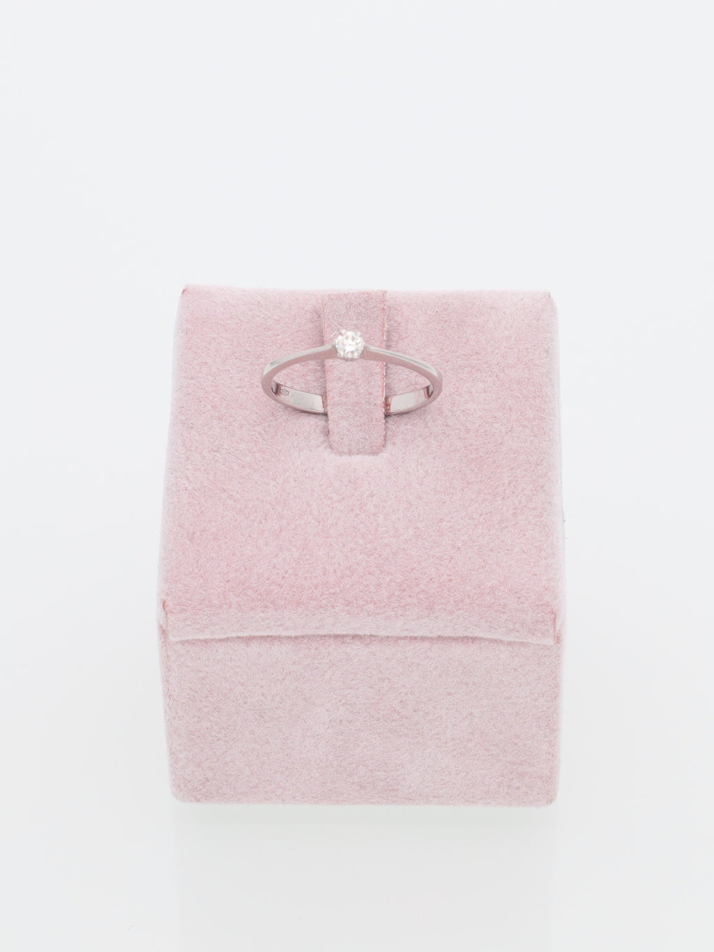 Anello Solitario in Oro Bianco 18kt con Diamante 0.05