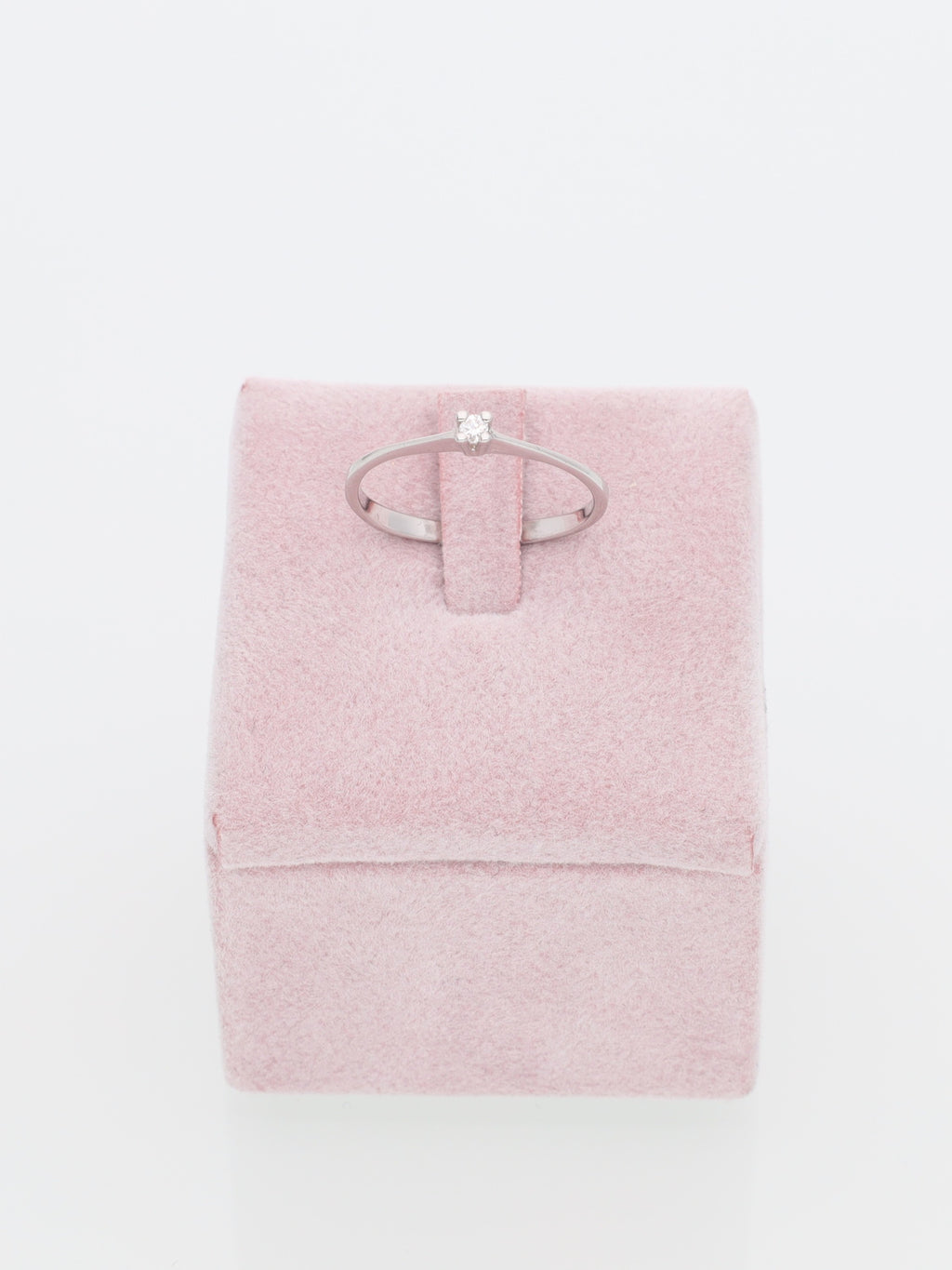 Anello Solitario in Oro Bianco 18 kt con Diamante 0.05ct