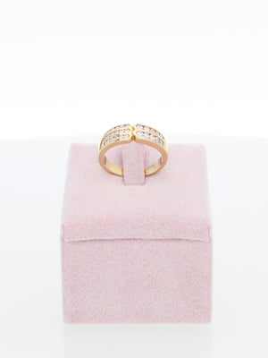 Anello in Oro Giallo con riviere di brillantini