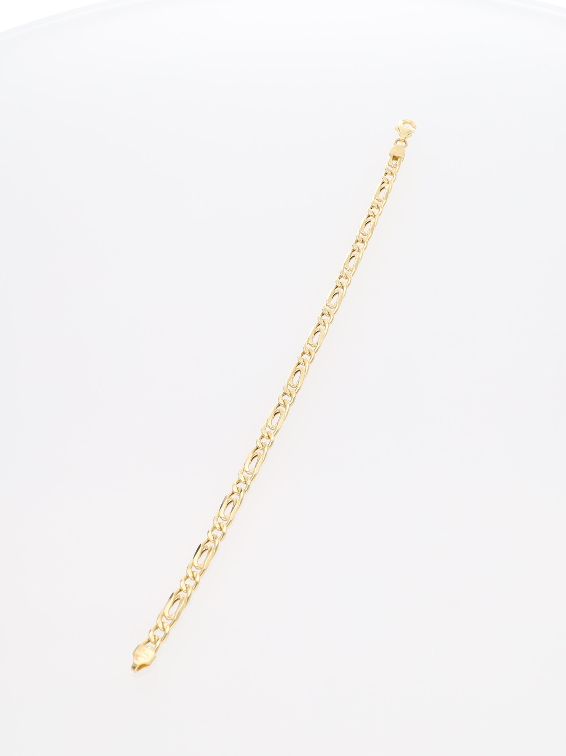 Bracciale in Oro Giallo 18 kt - Maglia occhio di pernice alternata