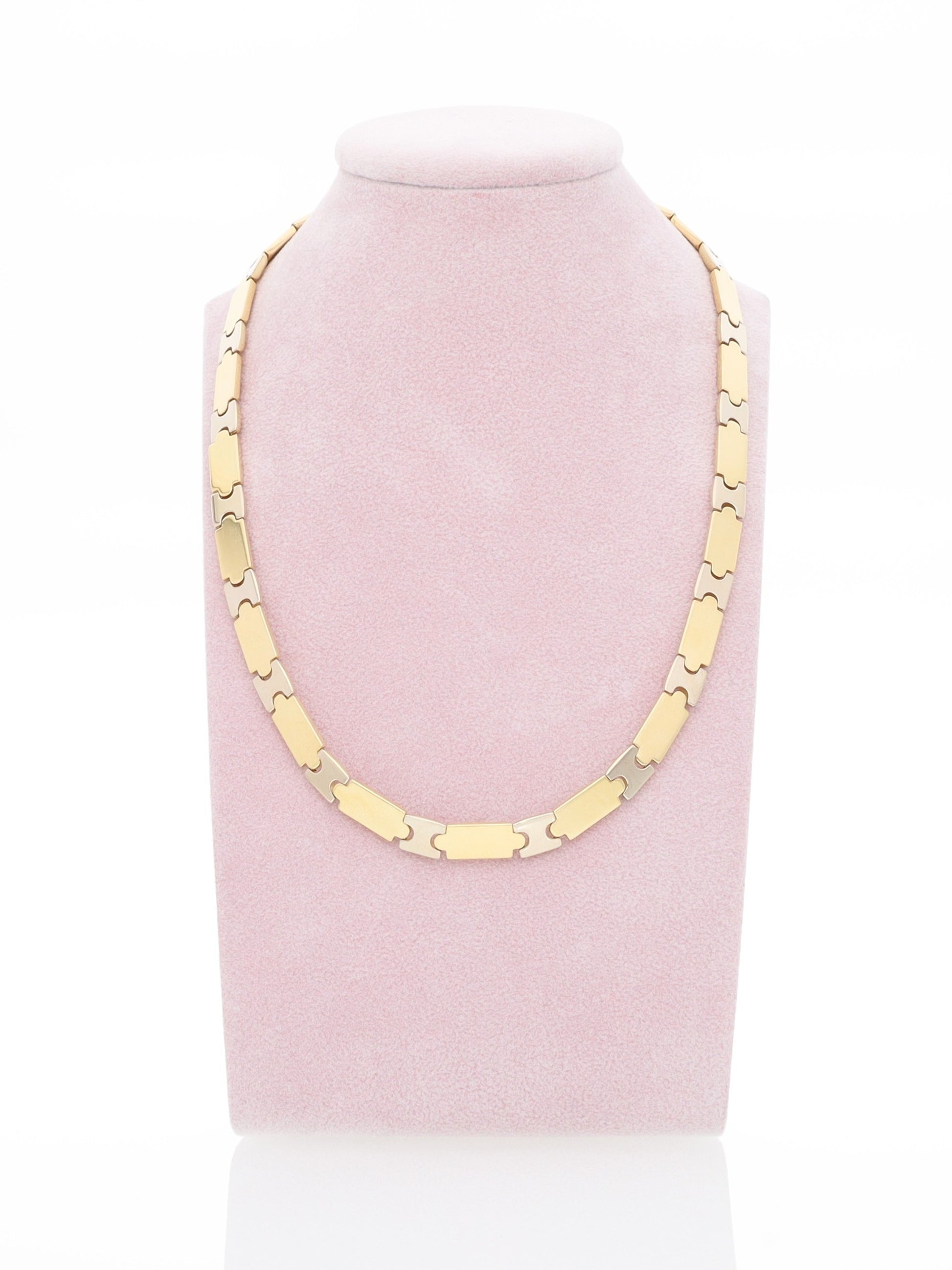 Collana Girocollo in Oro Giallo 18 kt - Maglia piastre piatte