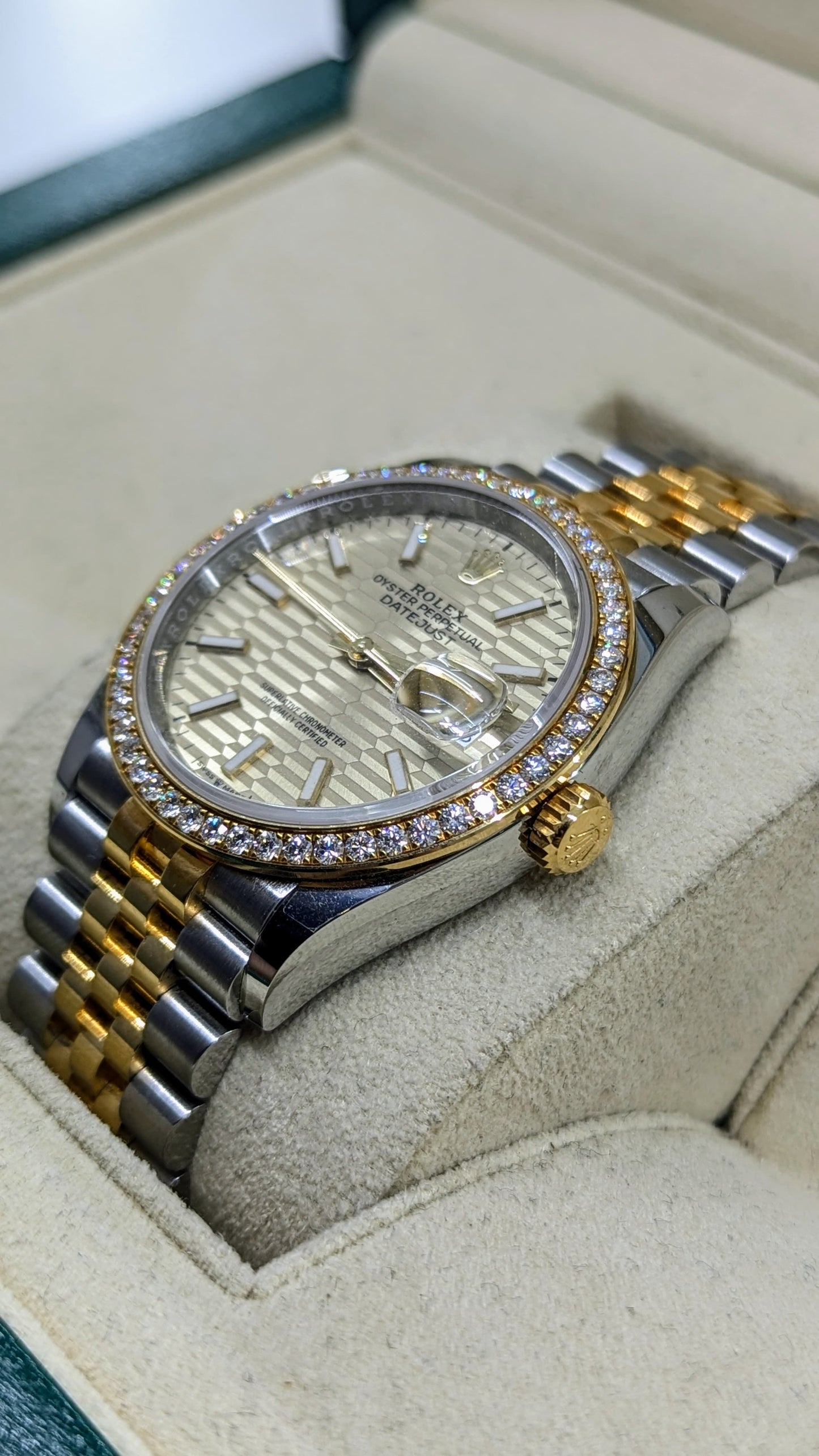 Rolex Datejust 36mm oro diamanti e acciaio