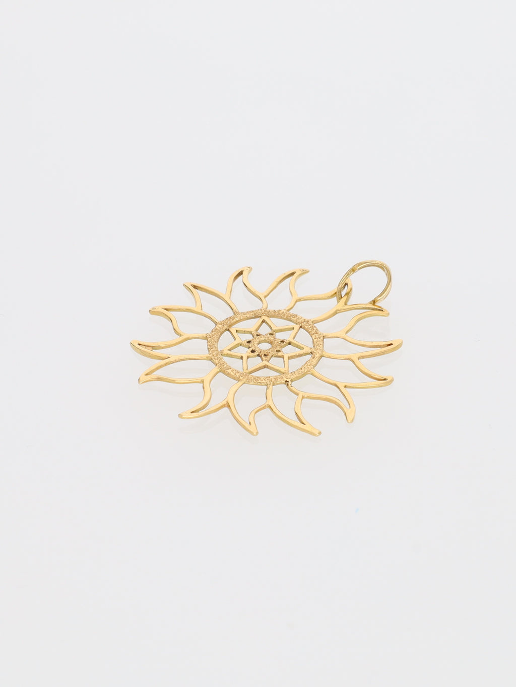 Ciondolo Sole fiammante in Oro Giallo 18 kt