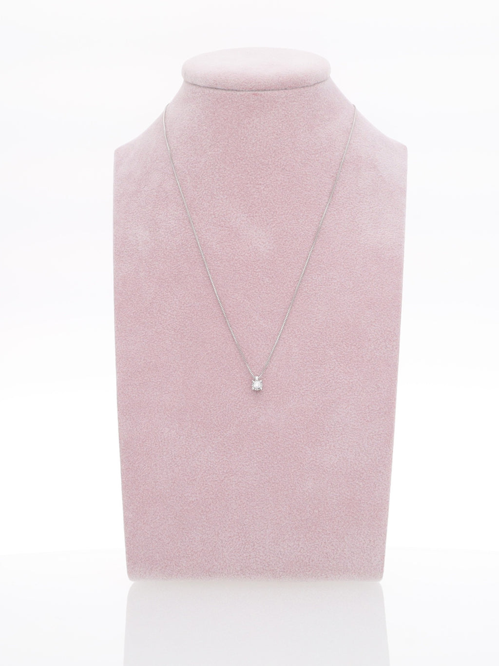 Catenina in oro bianco 18kt con punto luce - Diamante 0.08ct