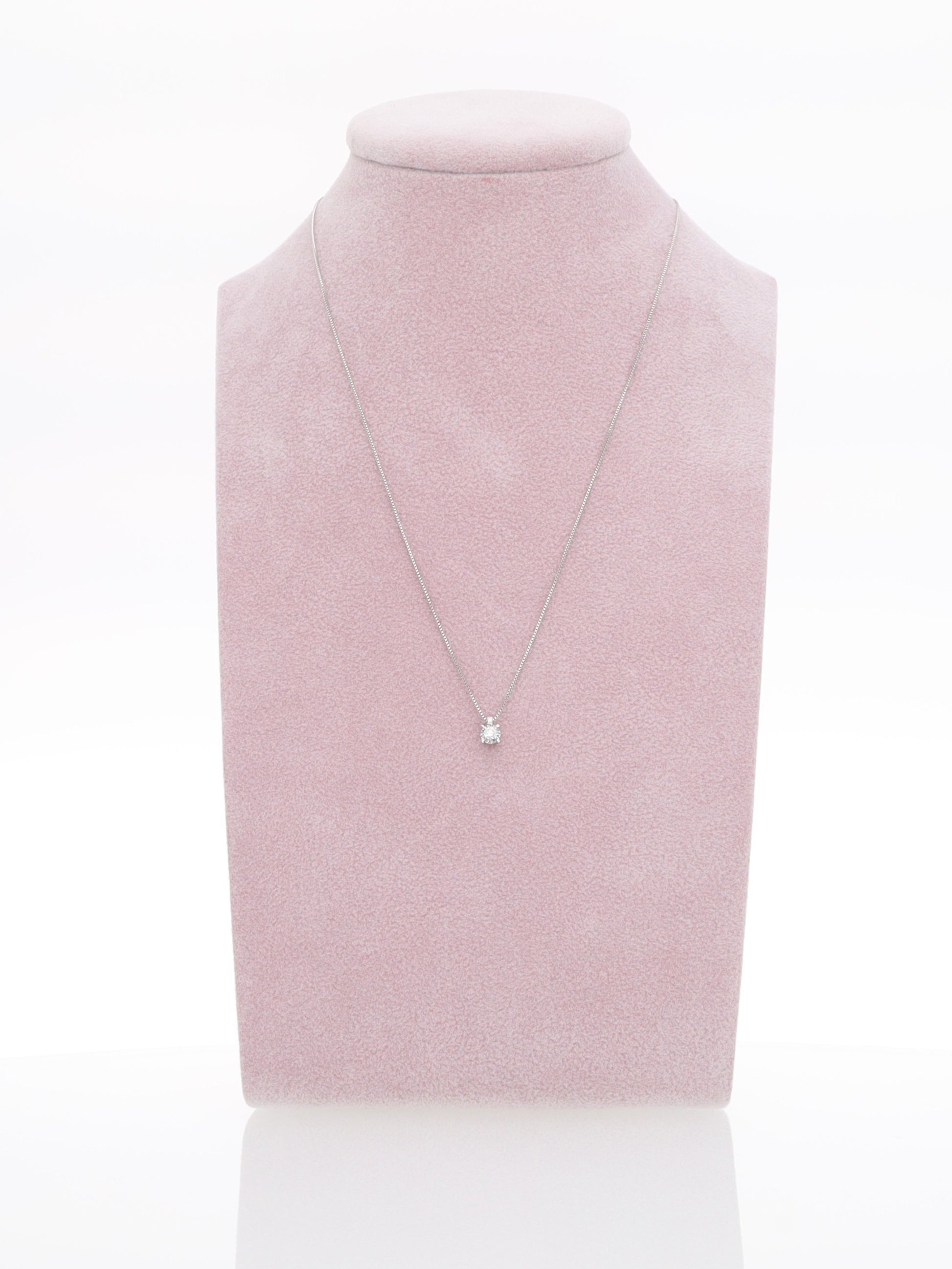 Catenina in oro bianco 18kt con punto luce - Diamante 0.08ct