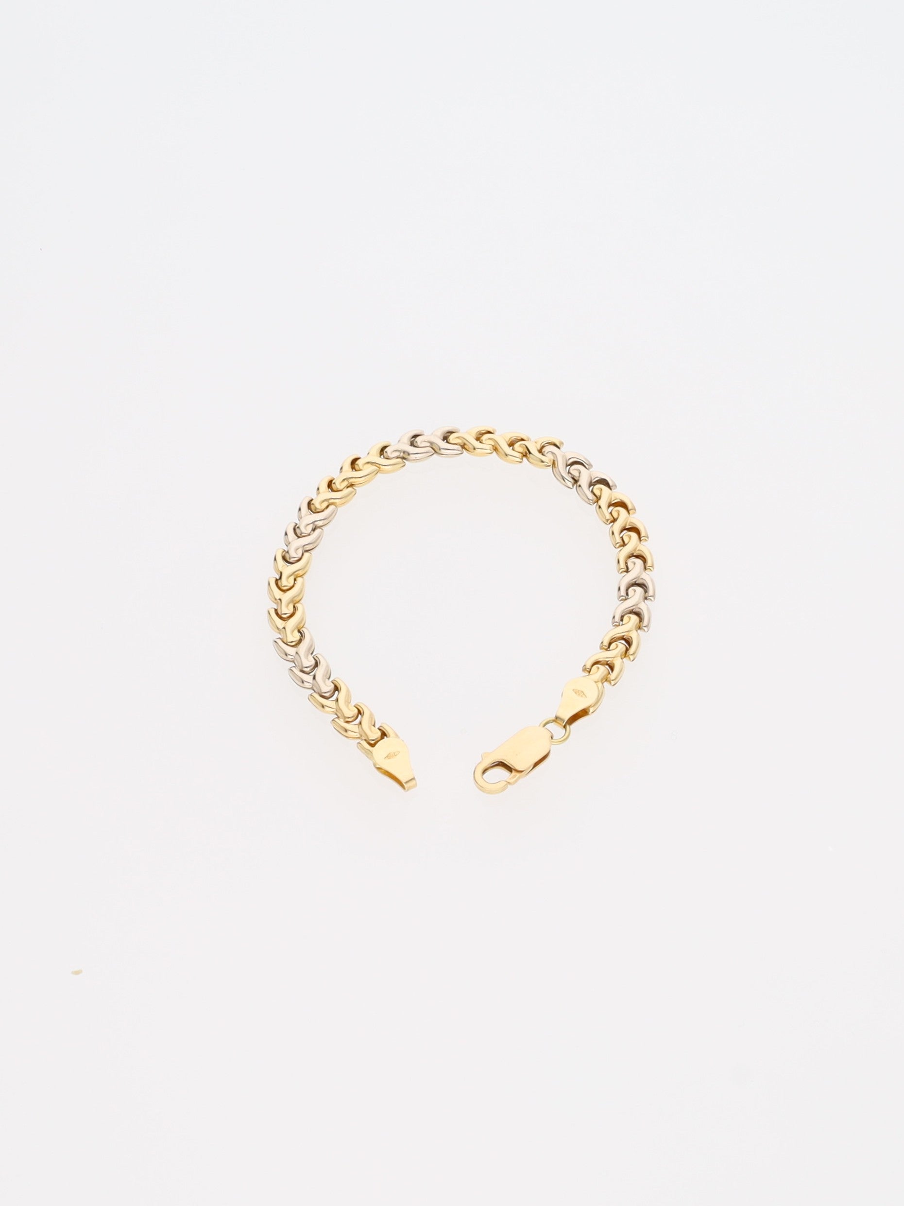 Bracciale in Oro Giallo e Bianco 18 kt - elementi ad Y