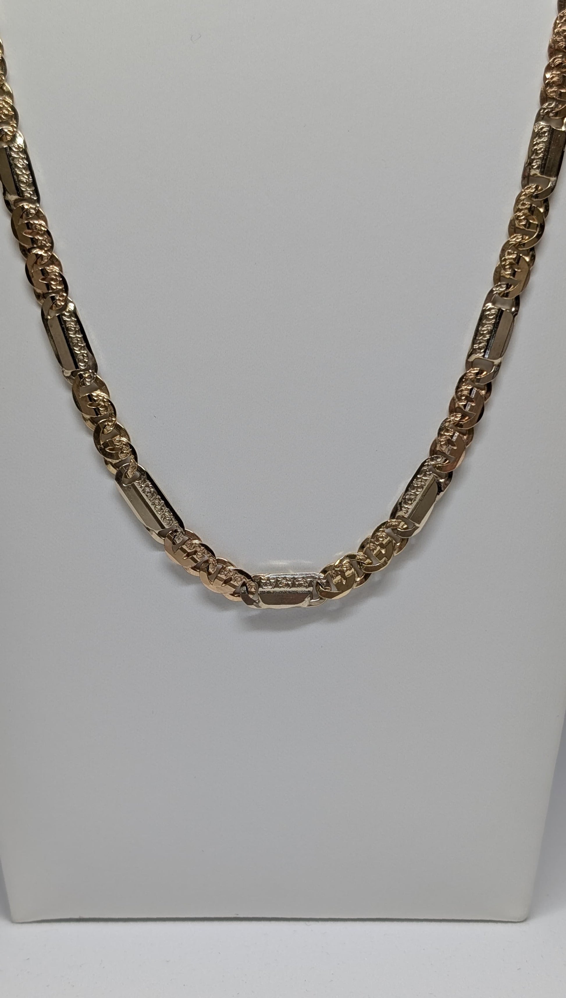 Collana due ori 18kt - Maglie piatte alternate