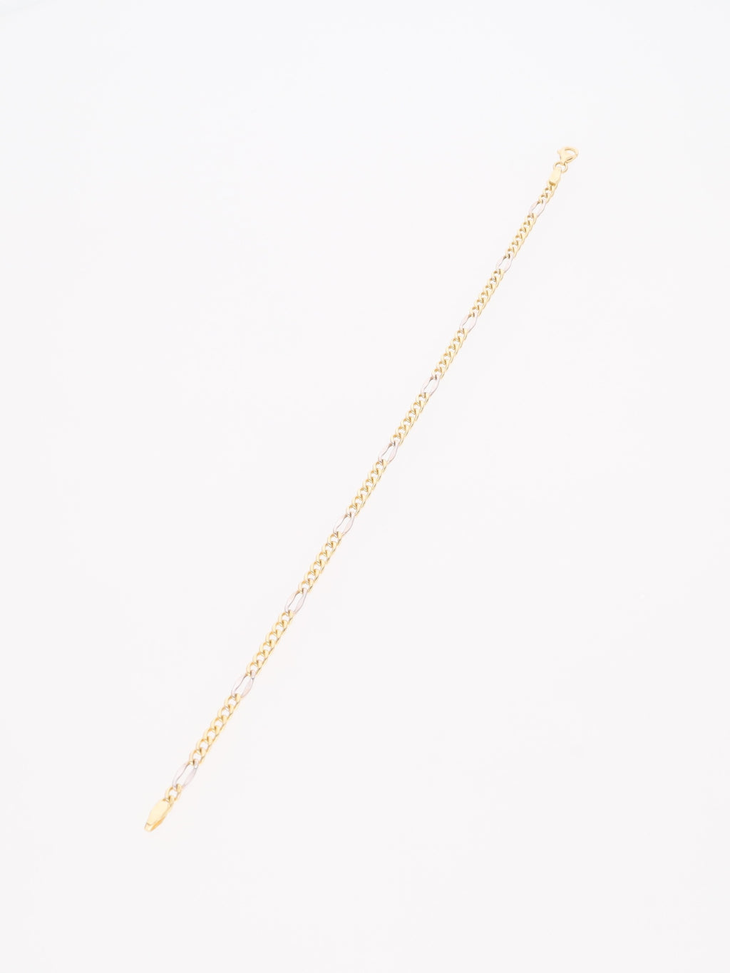 Bracciale in Oro Giallo e Bianco18 kt - maglia Figaro