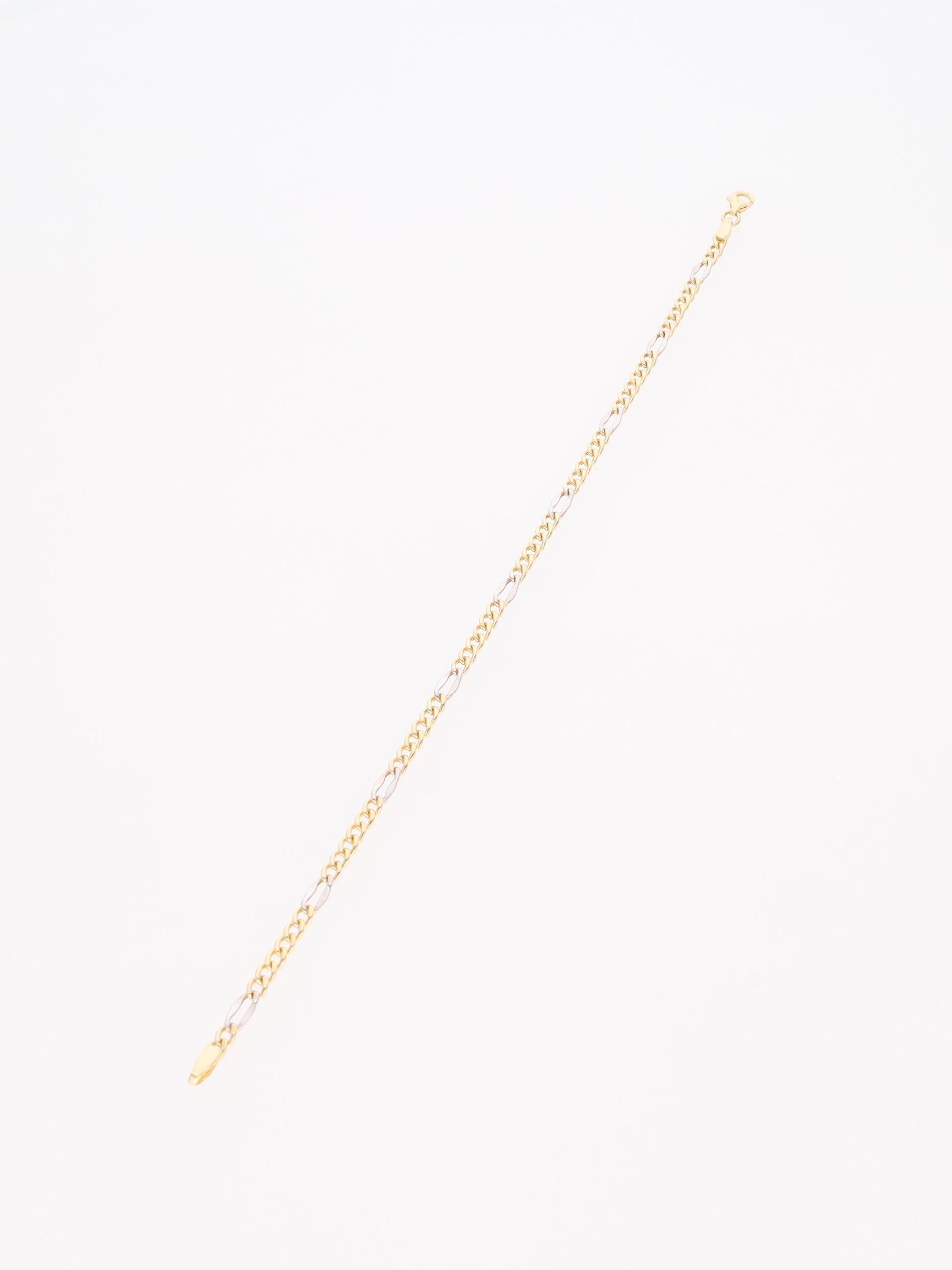 Bracciale in Oro Giallo e Bianco18 kt - maglia Figaro