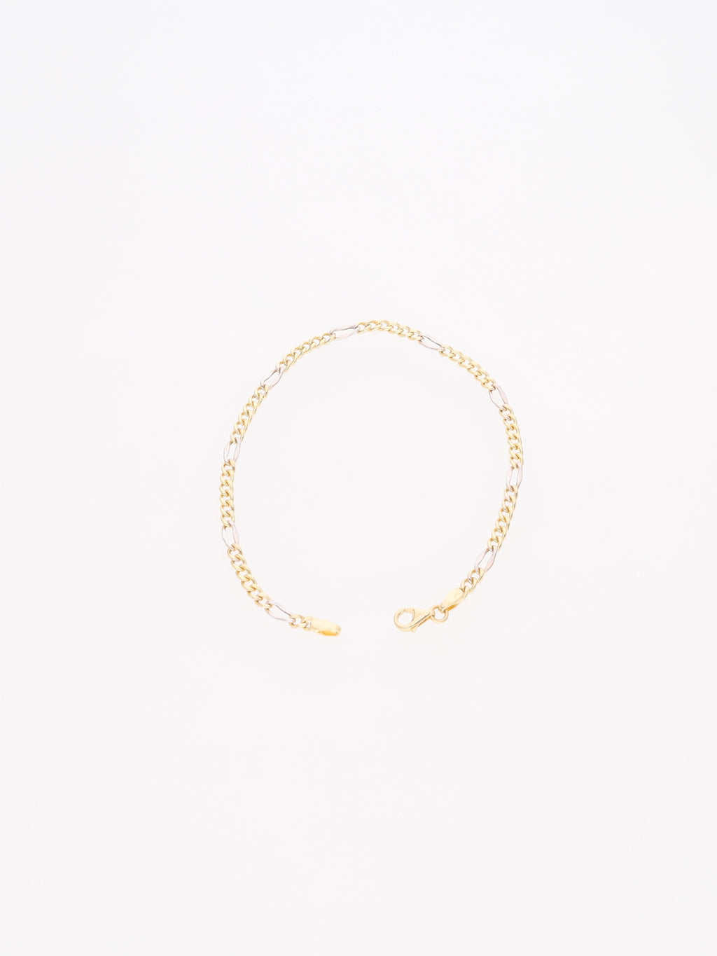 Bracciale in Oro Giallo e Bianco18 kt - maglia Figaro