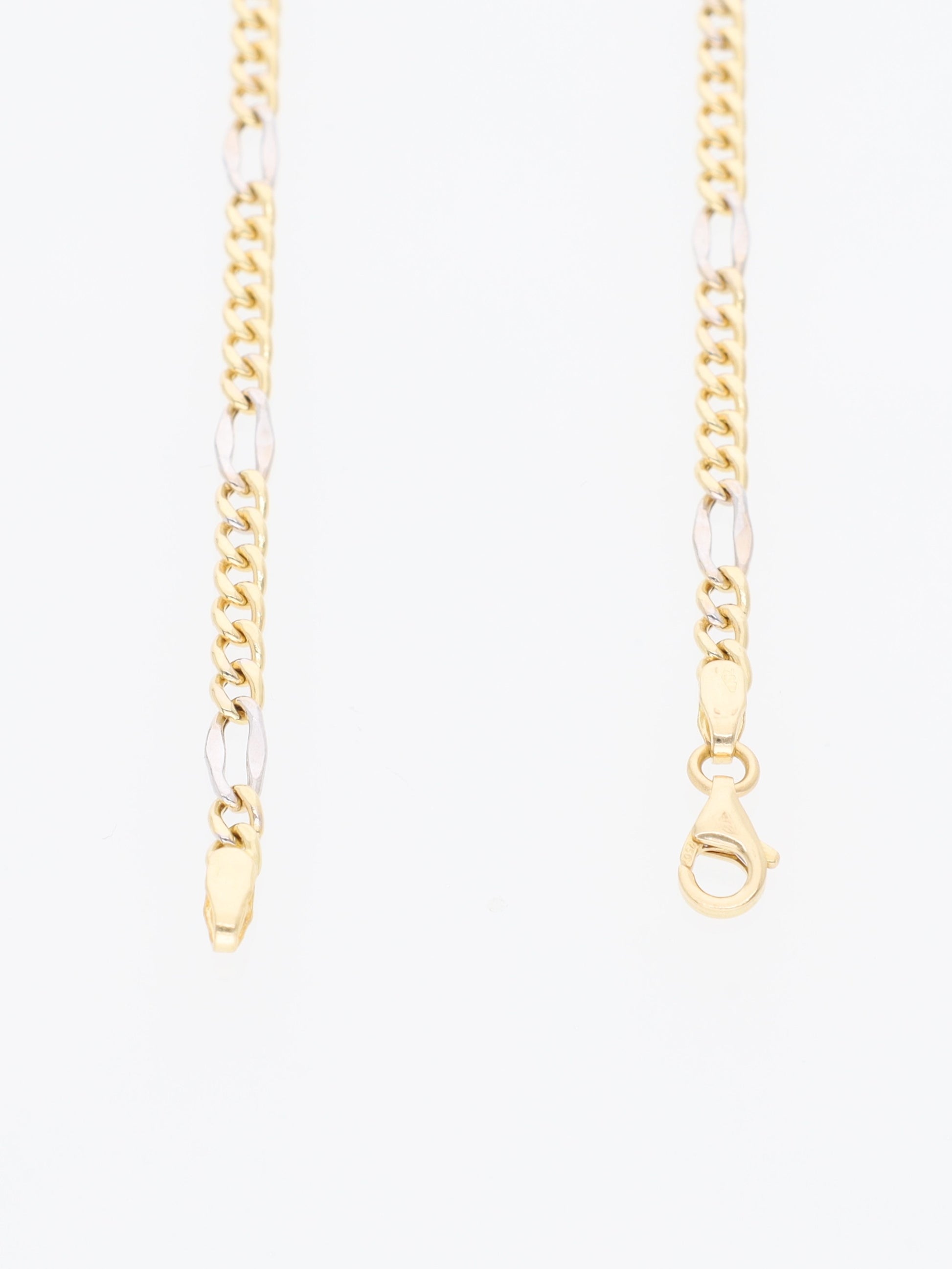 Bracciale in Oro Giallo e Bianco18 kt - maglia Figaro