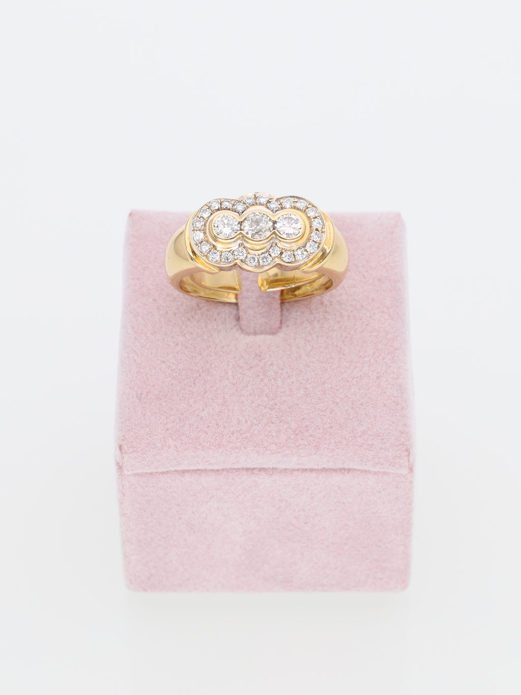 Anello Vintage in Oro Giallo 18 kt con Diamanti