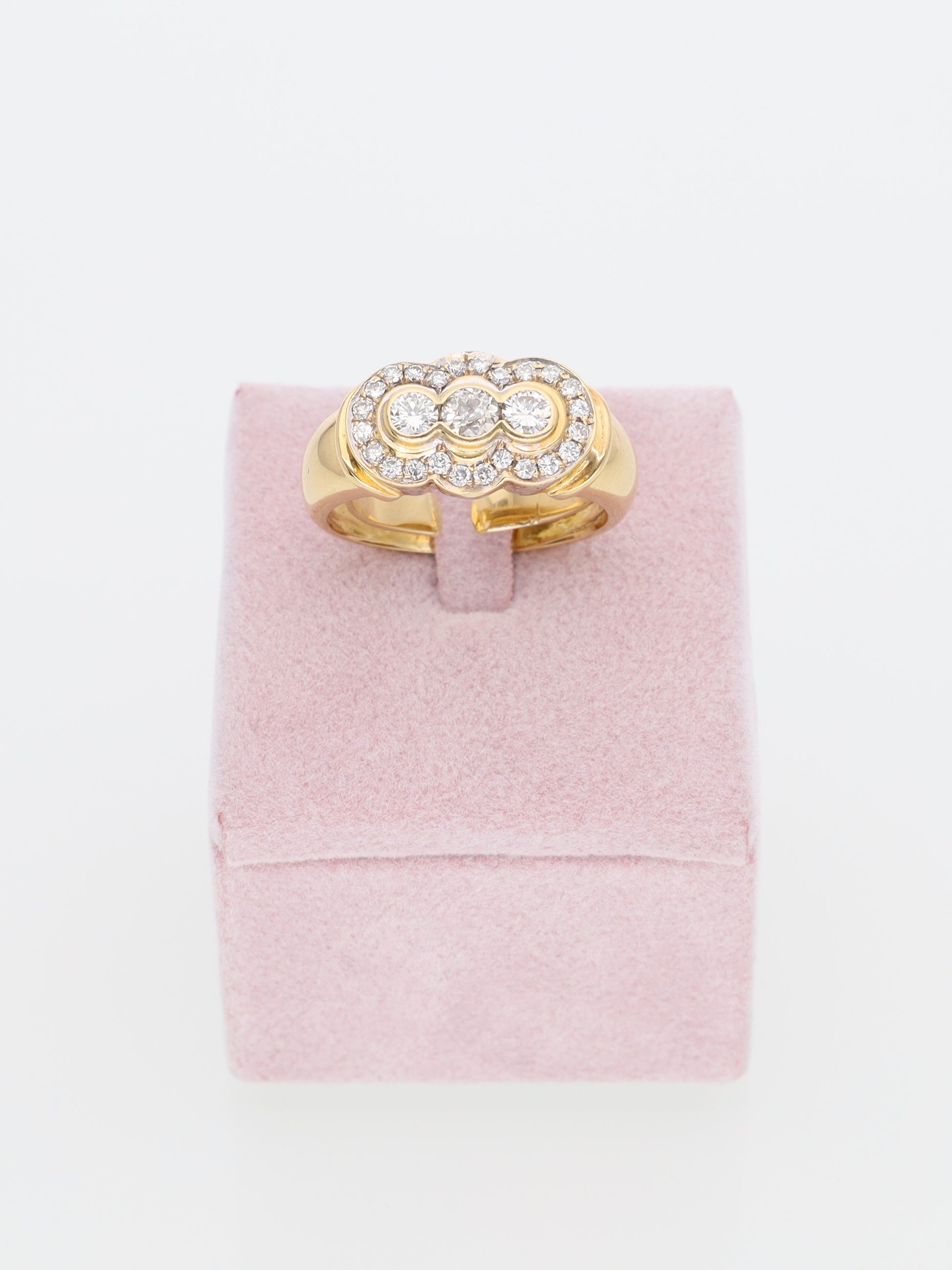 Anello Vintage in Oro Giallo 18 kt con Diamanti