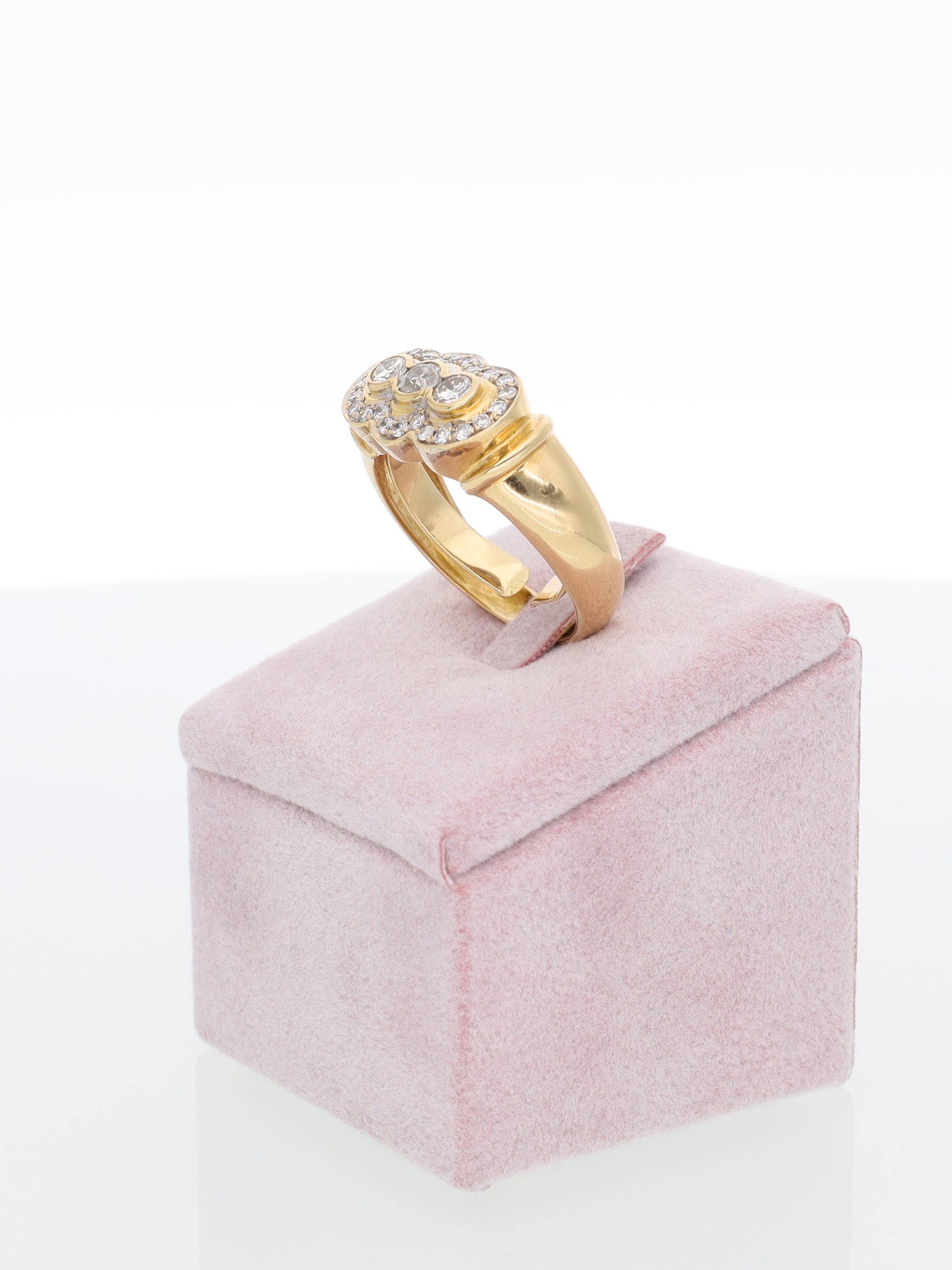 Anello Vintage in Oro Giallo 18 kt con Diamanti