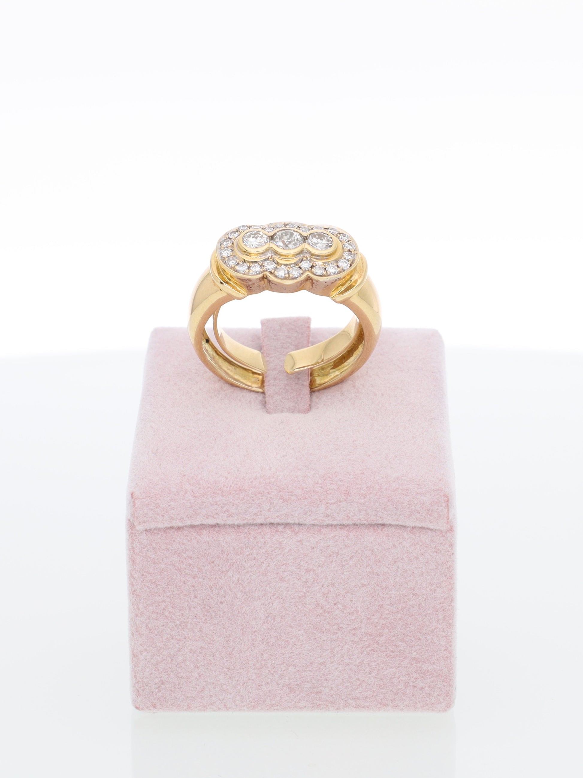 Anello Vintage in Oro Giallo 18 kt con Diamanti