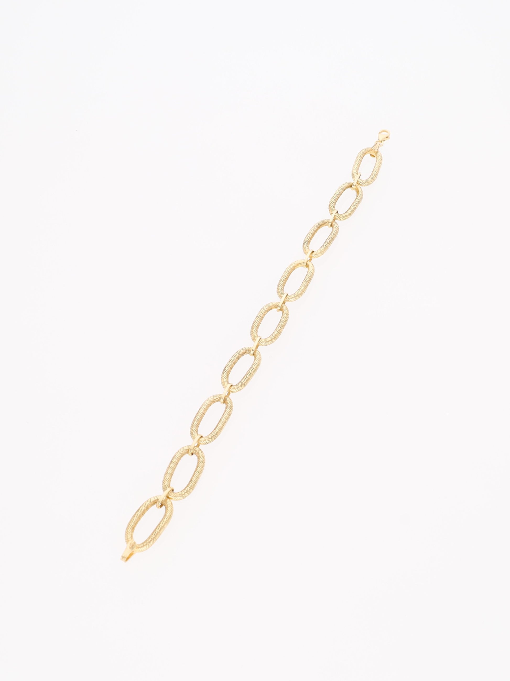 Bracciale in Oro Giallo 18 kt - maglie ovali microincise