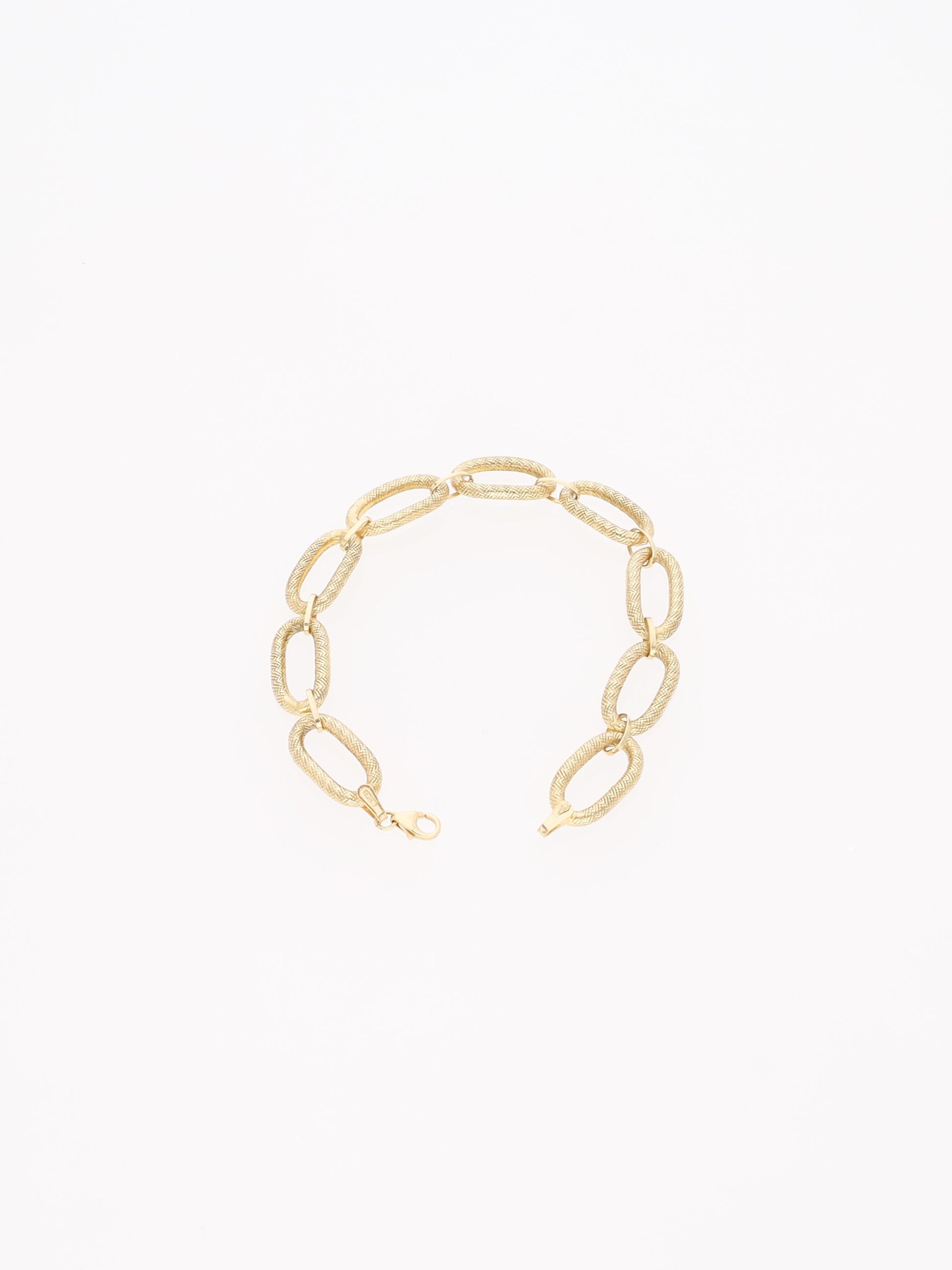 Bracciale in Oro Giallo 18 kt - maglie ovali microincise