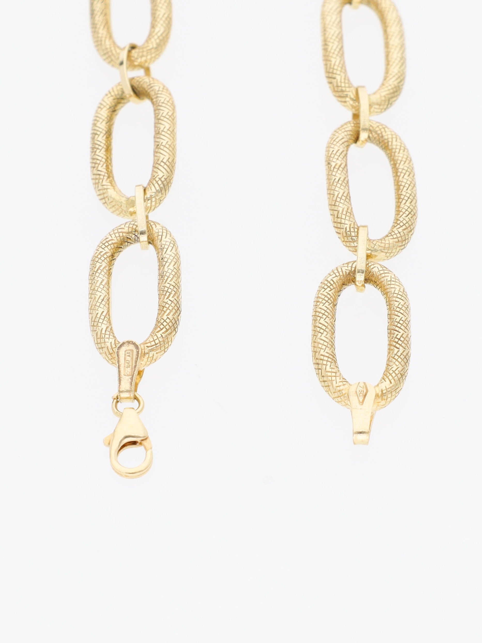 Bracciale in Oro Giallo 18 kt - maglie ovali microincise