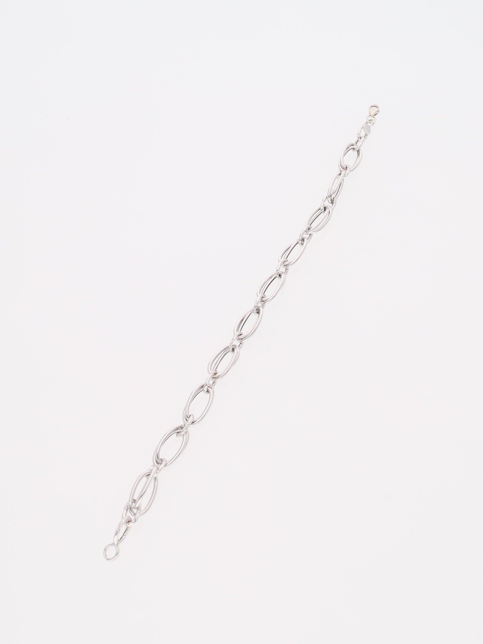 Bracciale in Oro Bianco 18 kt - ovali alternati