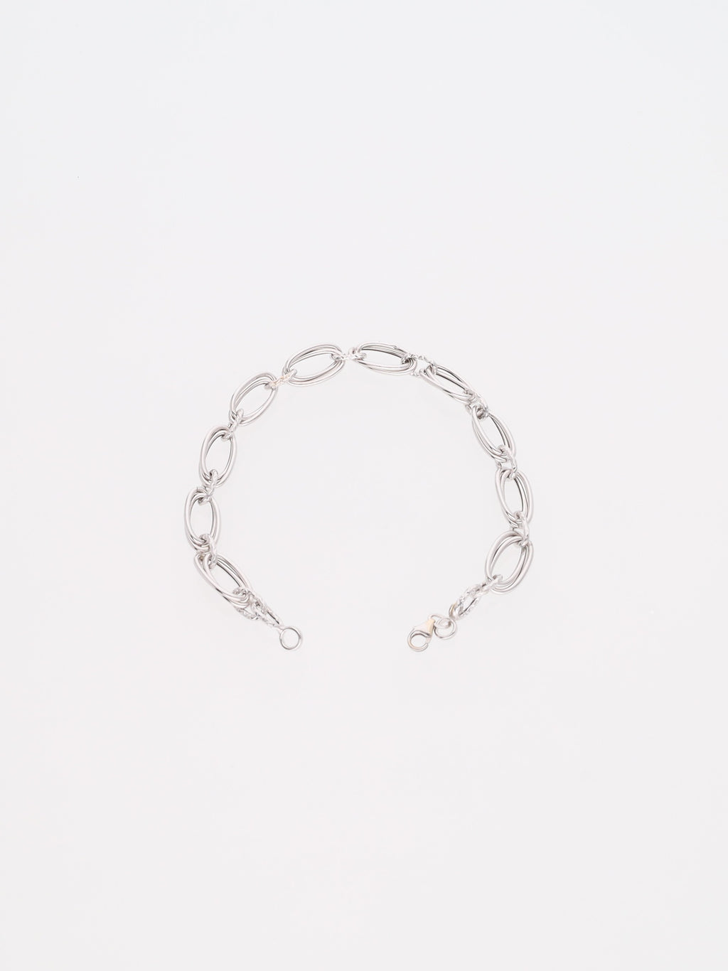 Bracciale in Oro Bianco 18 kt - ovali alternati
