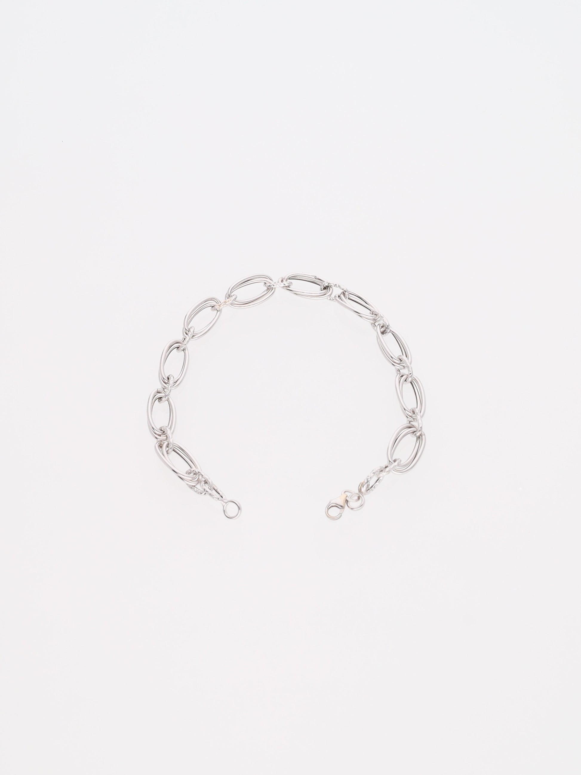 Bracciale in Oro Bianco 18 kt - ovali alternati