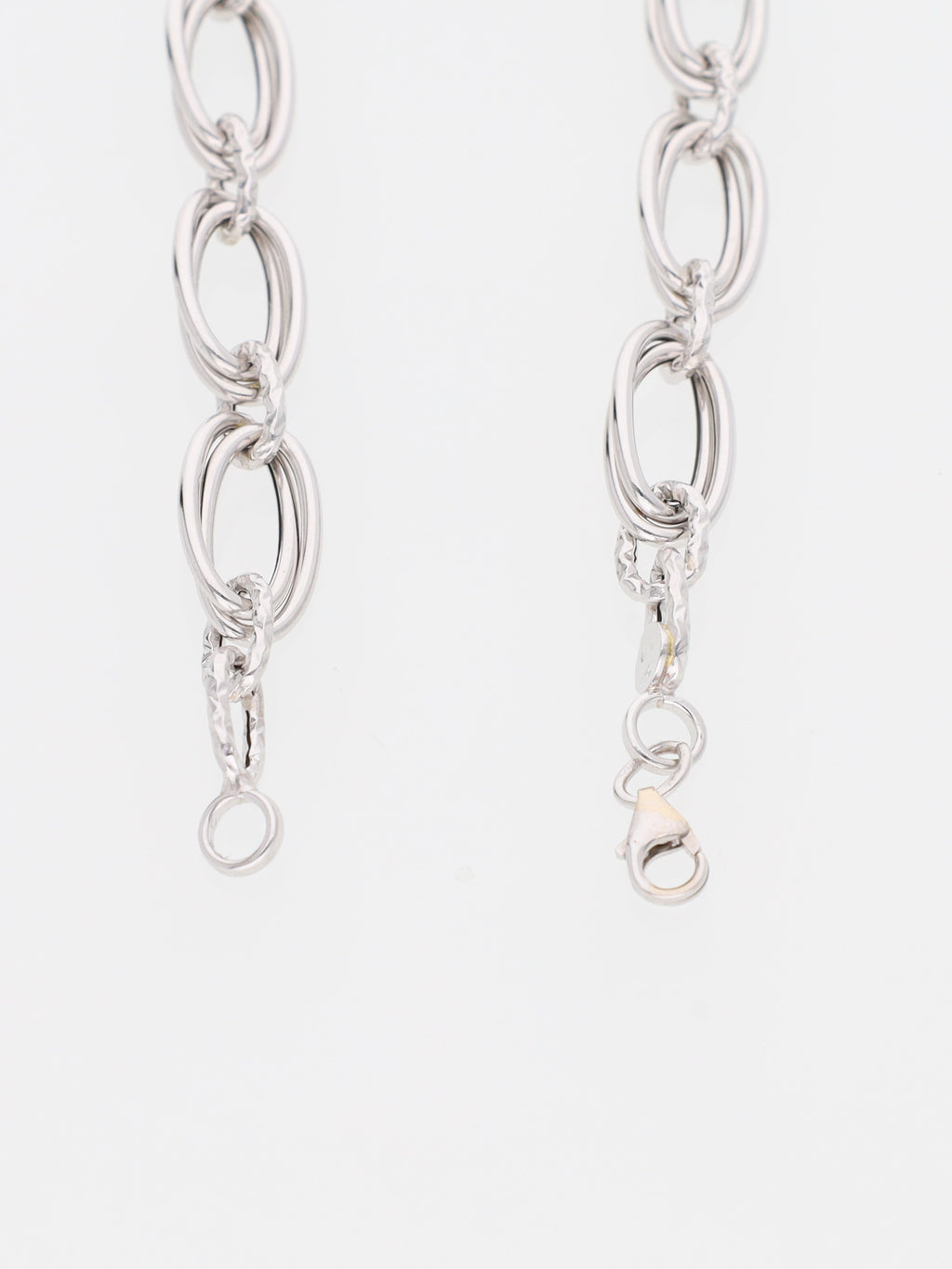 Bracciale in Oro Bianco 18 kt - ovali alternati