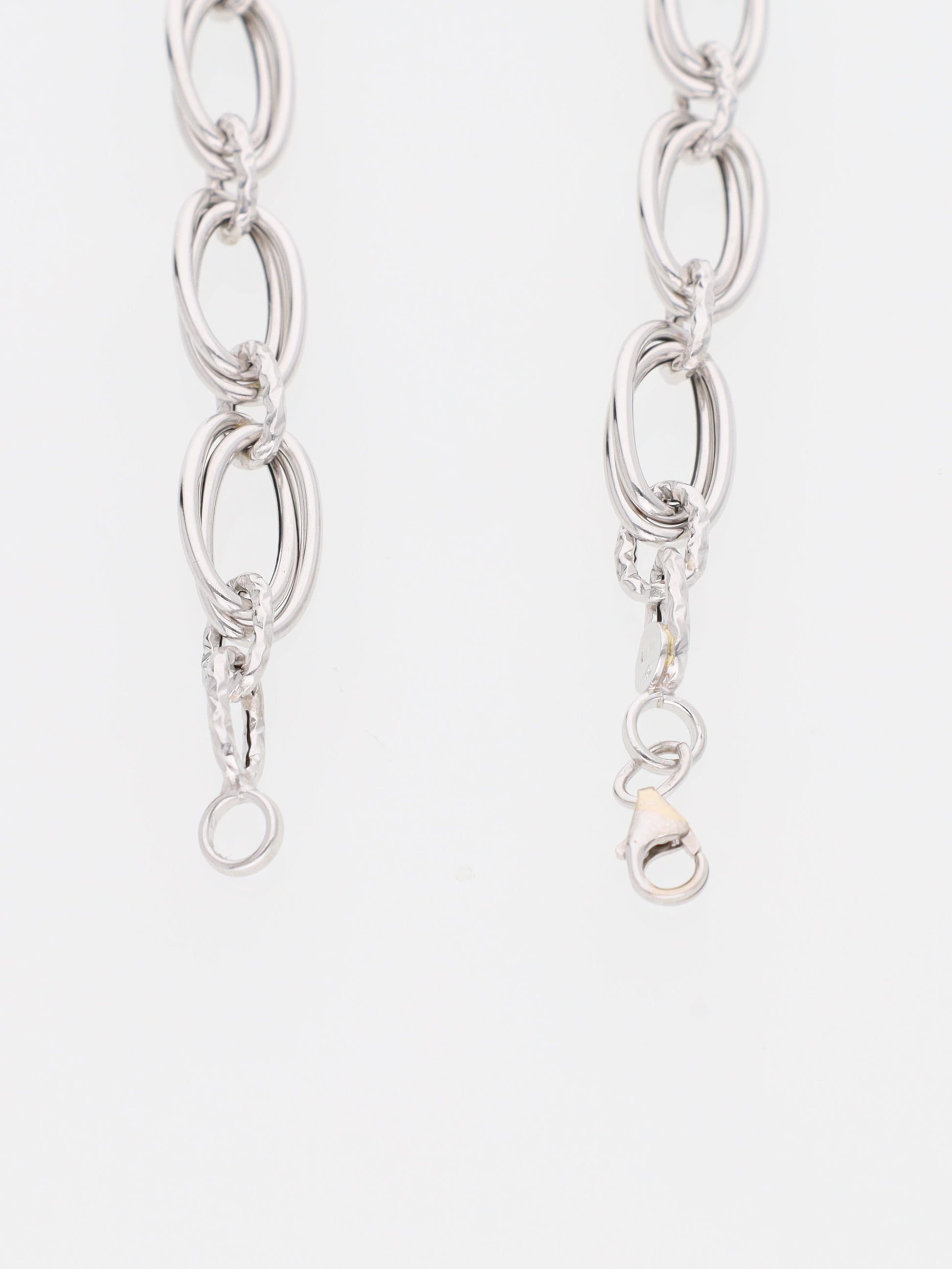 Bracciale in Oro Bianco 18 kt - ovali alternati