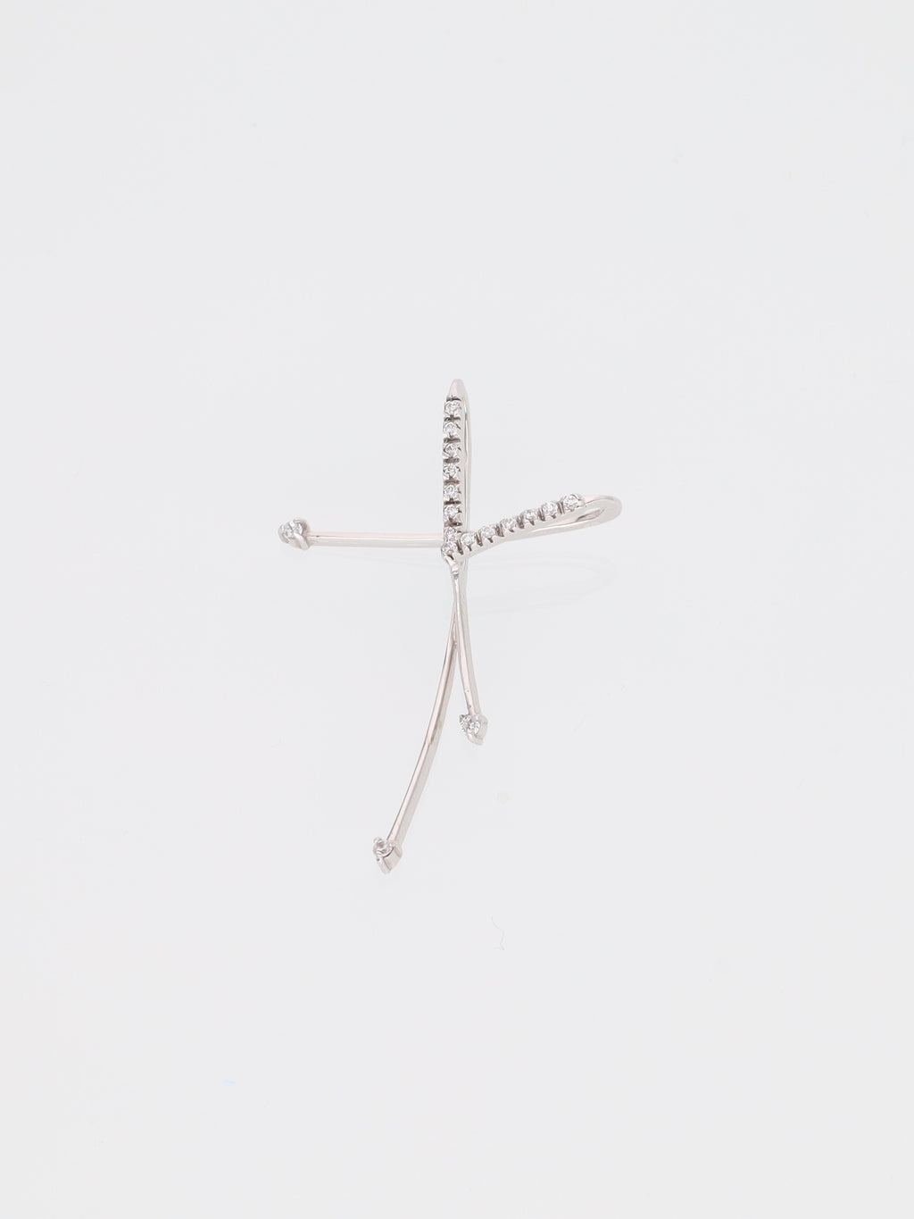 Ciondolo croce con brillanti oro bianco 18kt - design moderno