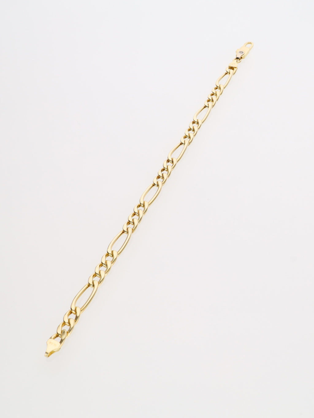 Bracciale in Oro Giallo 18 kt - Maglia Figaro 3+1 con zircone