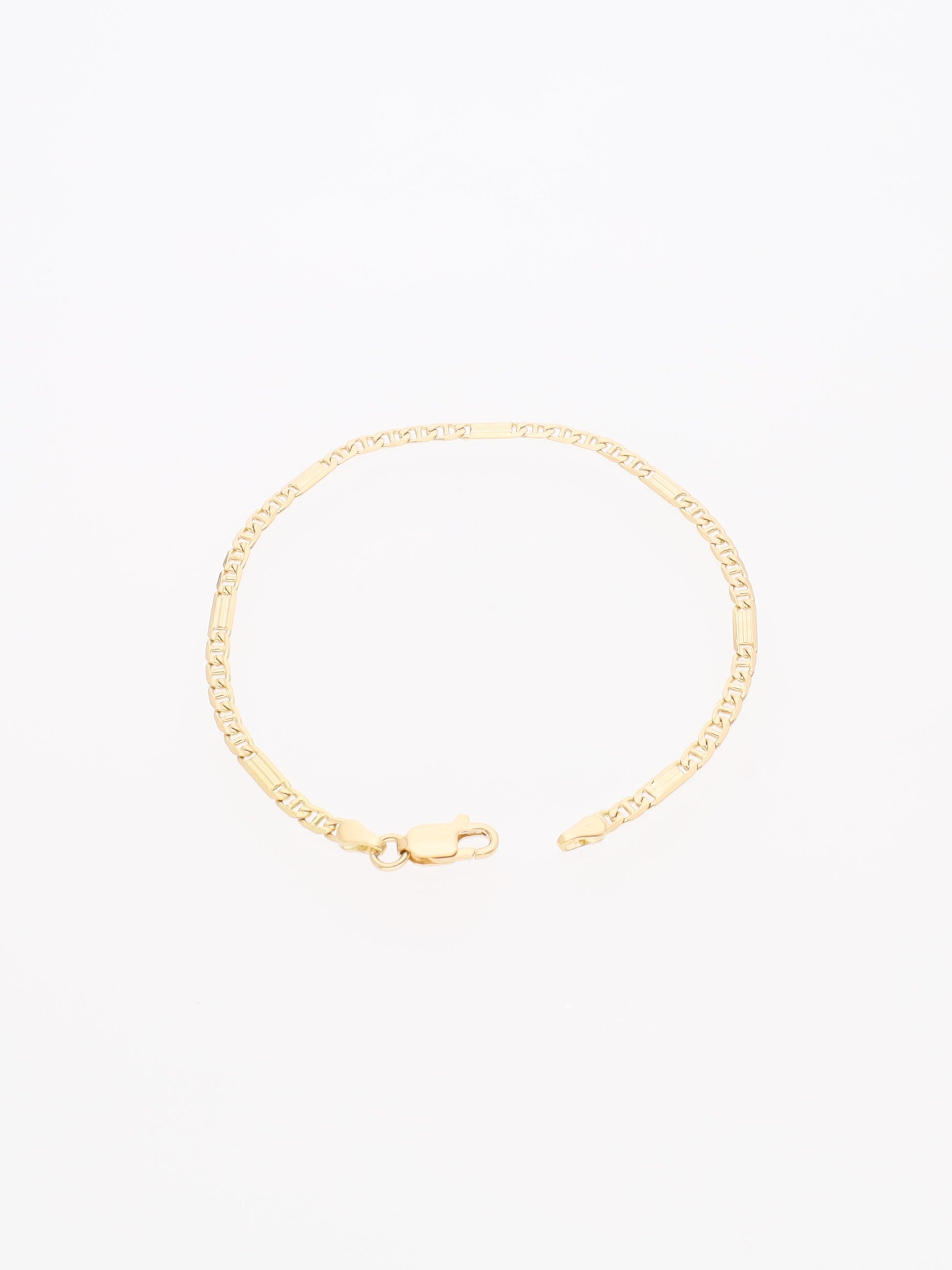 Bracciale in Oro Giallo 18 kt - Maglia alternata marinara a piastrine