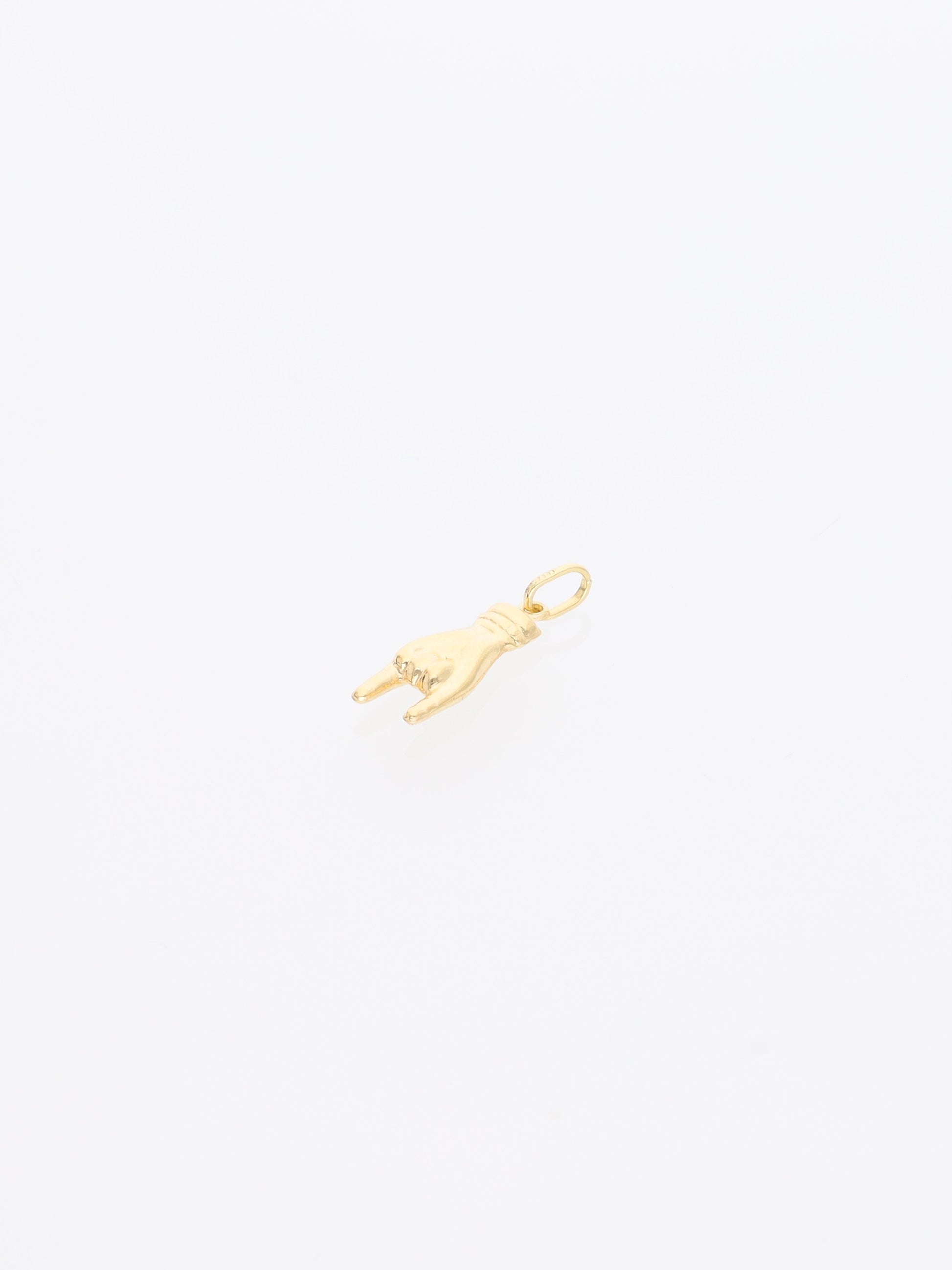 Ciondolo corna portafortuna in oro giallo 18kt